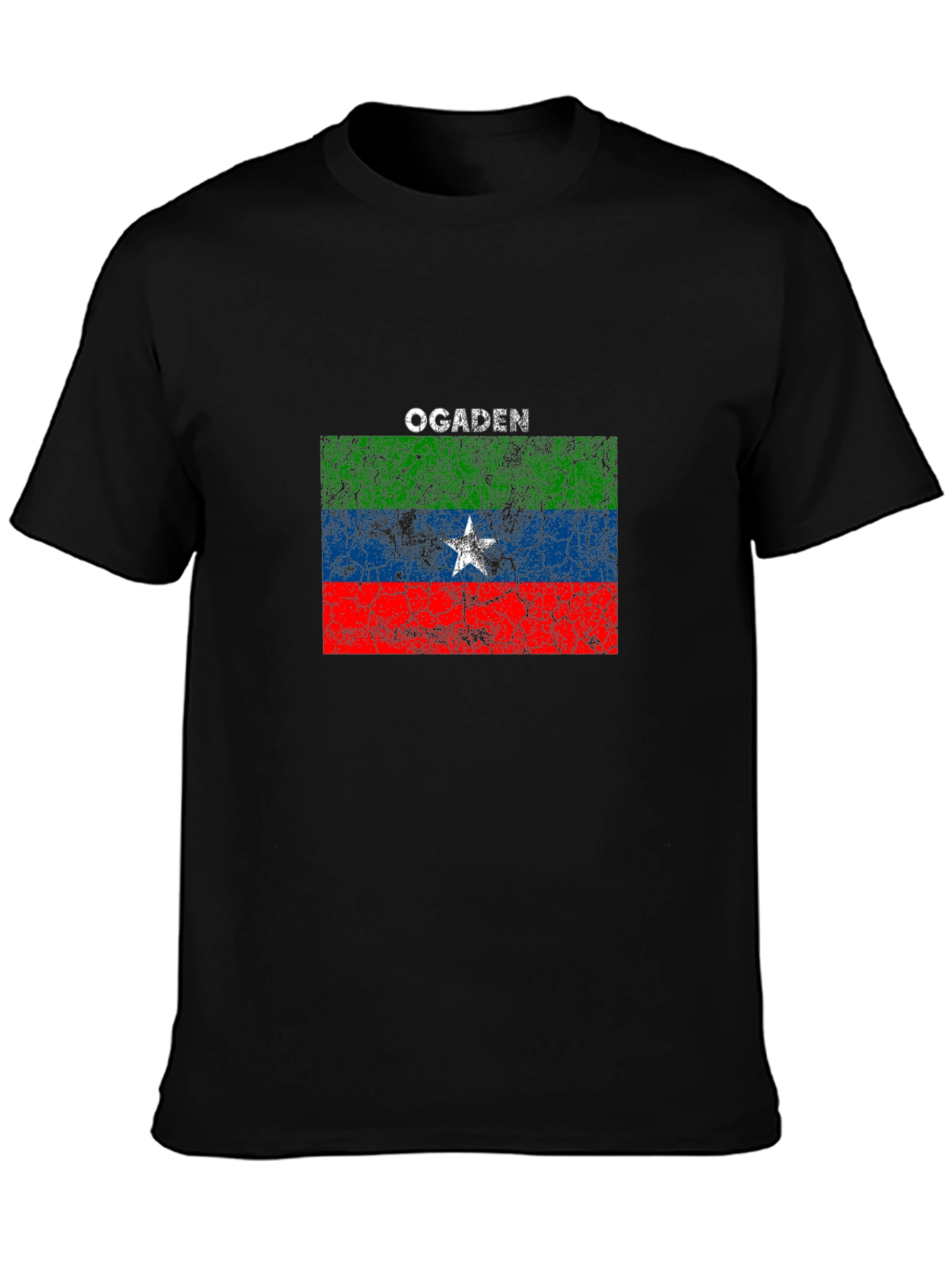 Black Ogaden Flag Graphic Black T-Shirt view 3