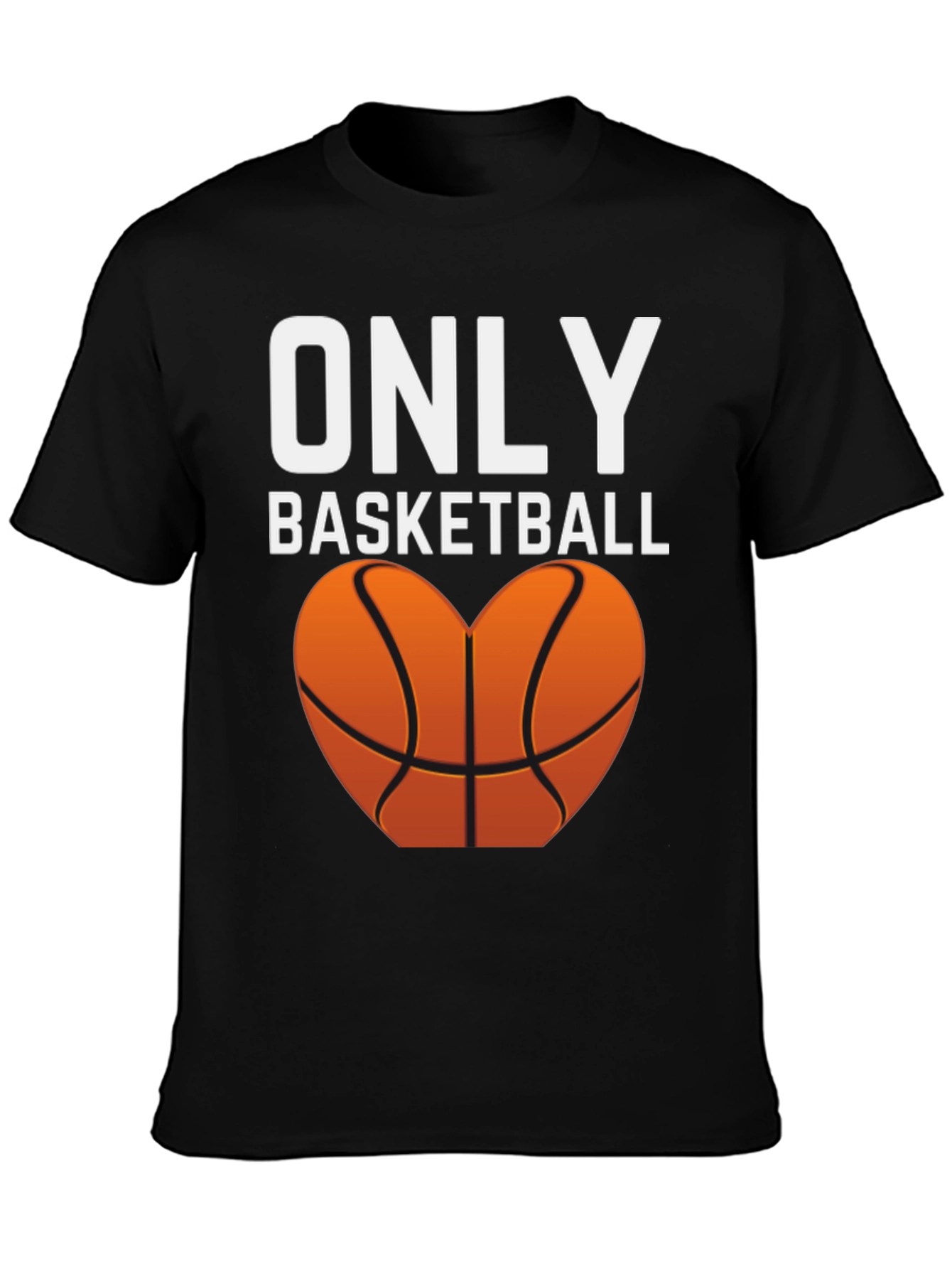 Black Only Basketball Heart Graphic Tee view 3