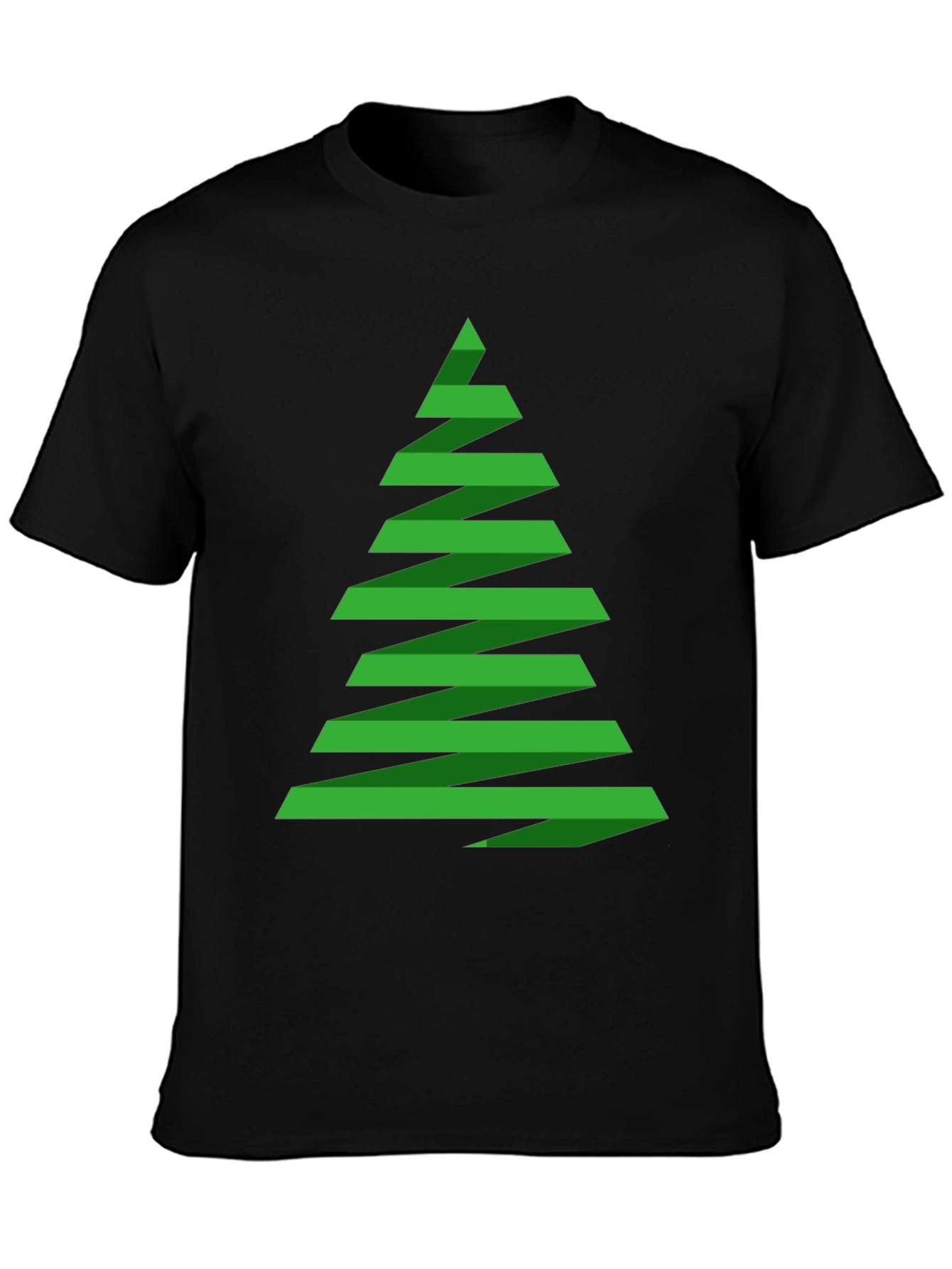 Black Abstract Christmas Tree Graphic Tee - Holiday Shirt view 3