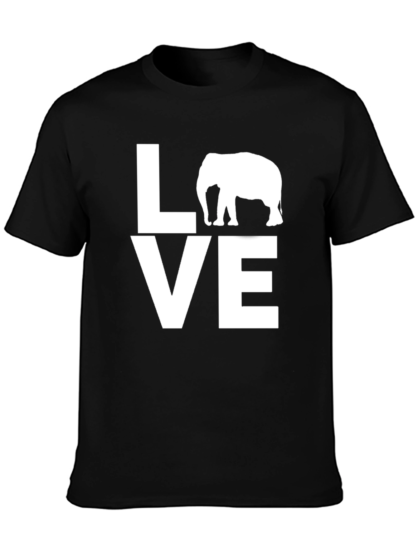 Black Love Elephant Graphic T-Shirt - Black view 3