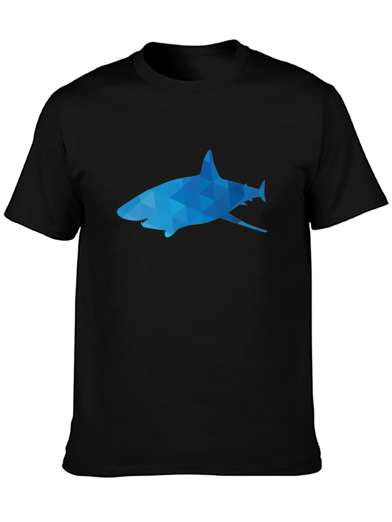 Black Geometric Shark Graphic Tee - Black view 3