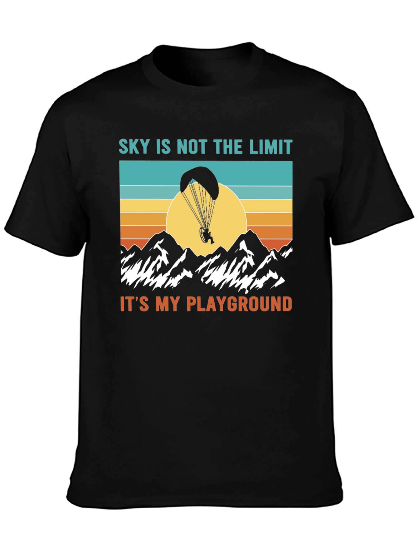 Black Sky is Not the Limit T-Shirt - Paragliding Tee view 3