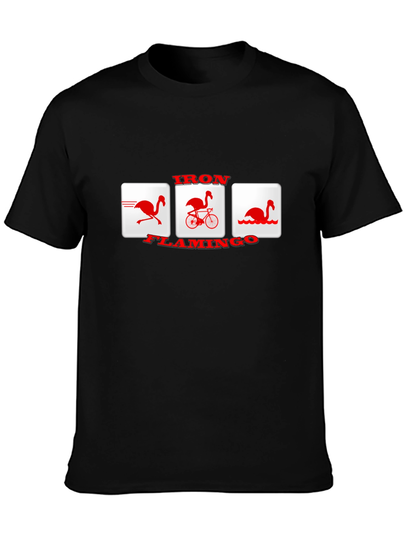 Black Iron Flamingo T-Shirt - Unique Graphic Tee view 3