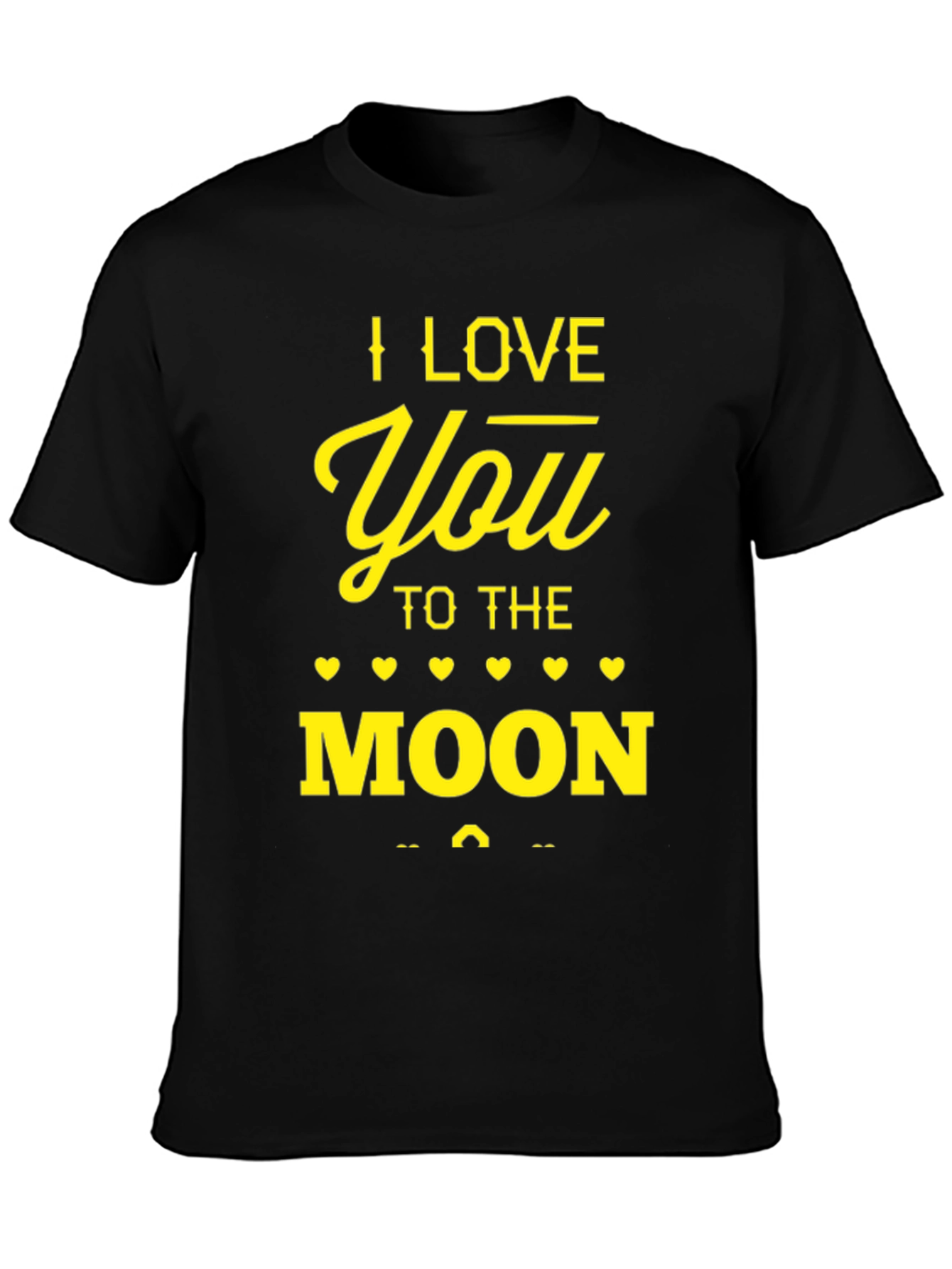 Black I Love You to the Moon T-Shirt - Men's Graphic Tee view 3