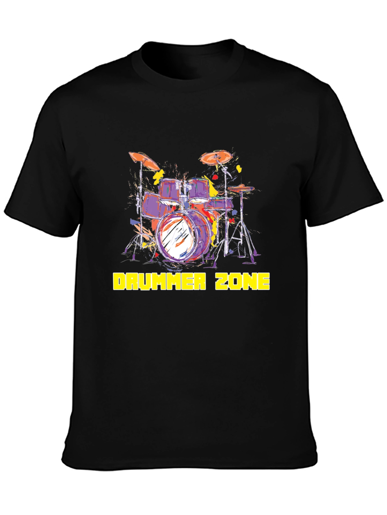 Black Drummer Zone Black Tee Shirt view 3