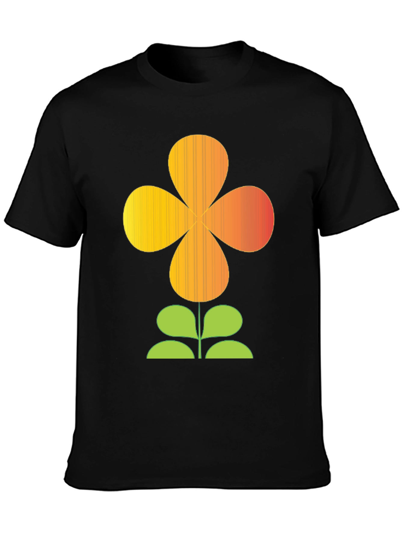 Black Retro Flower Power Graphic T-Shirt - Black view 3