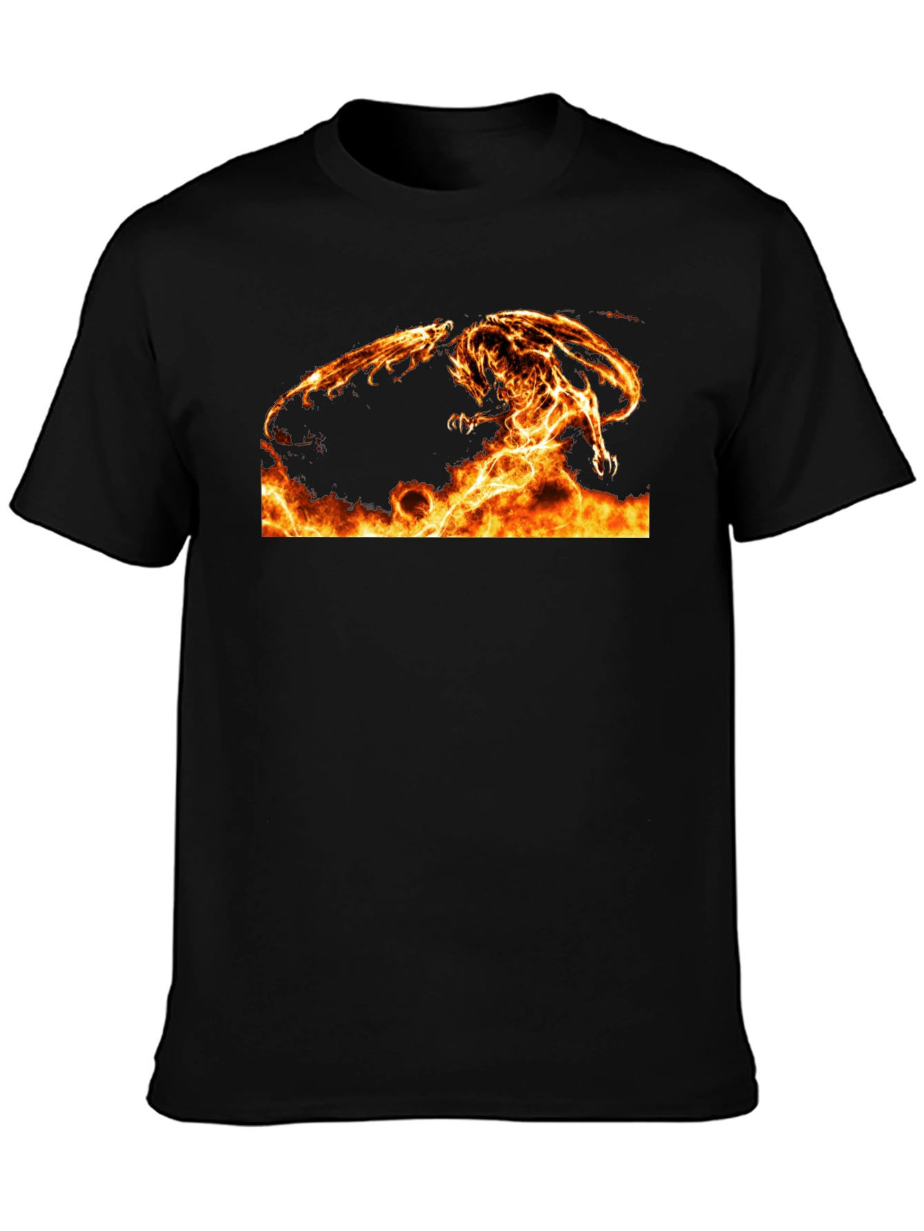 Fiery Dragon Graphic Tee - Black Cotton Comfort - 3