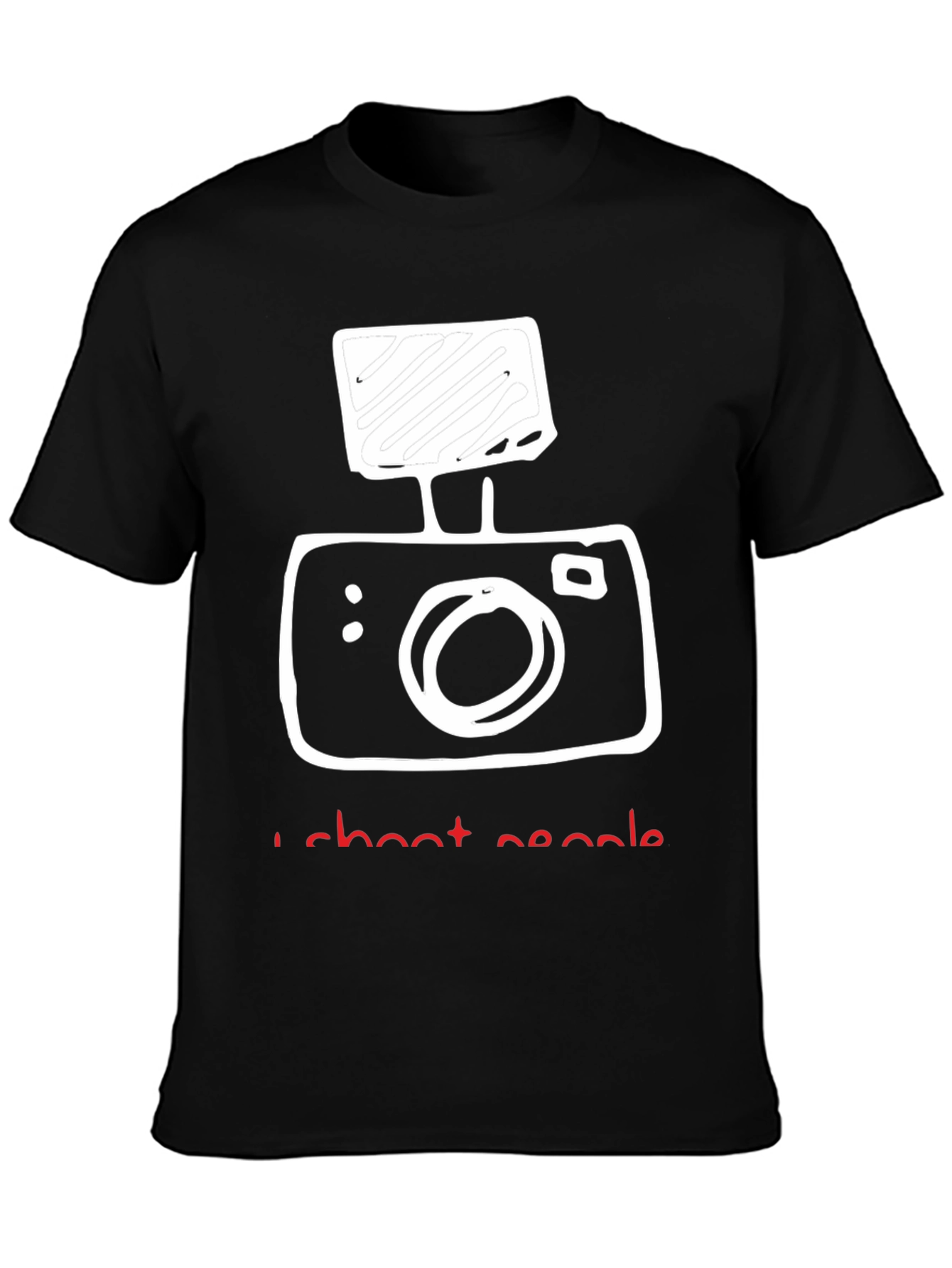 Black I Shoot People Camera Graphic T-Shirt view 3