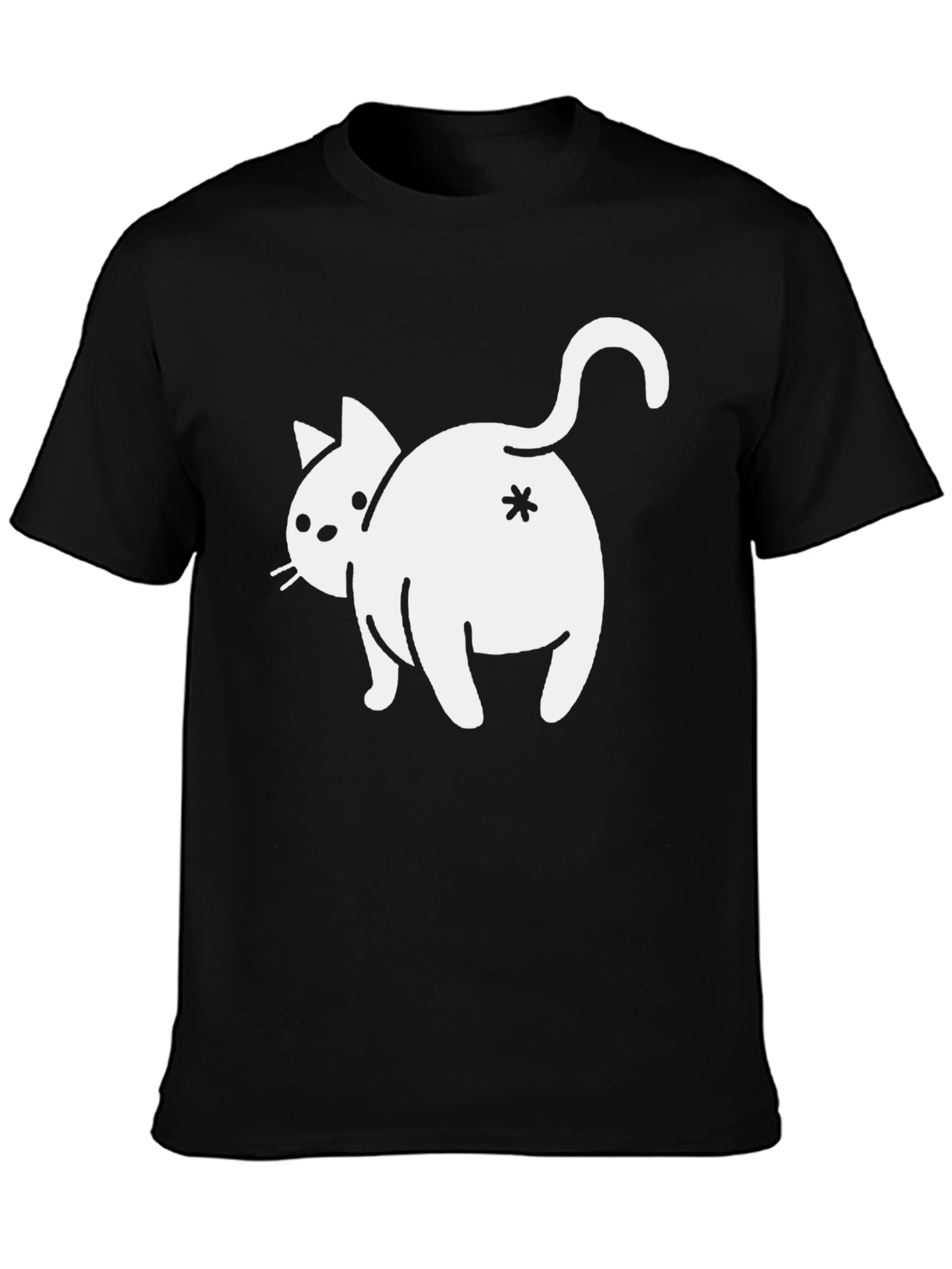 Black Funny Cat Butt T-Shirt - Asterisk Design view 3
