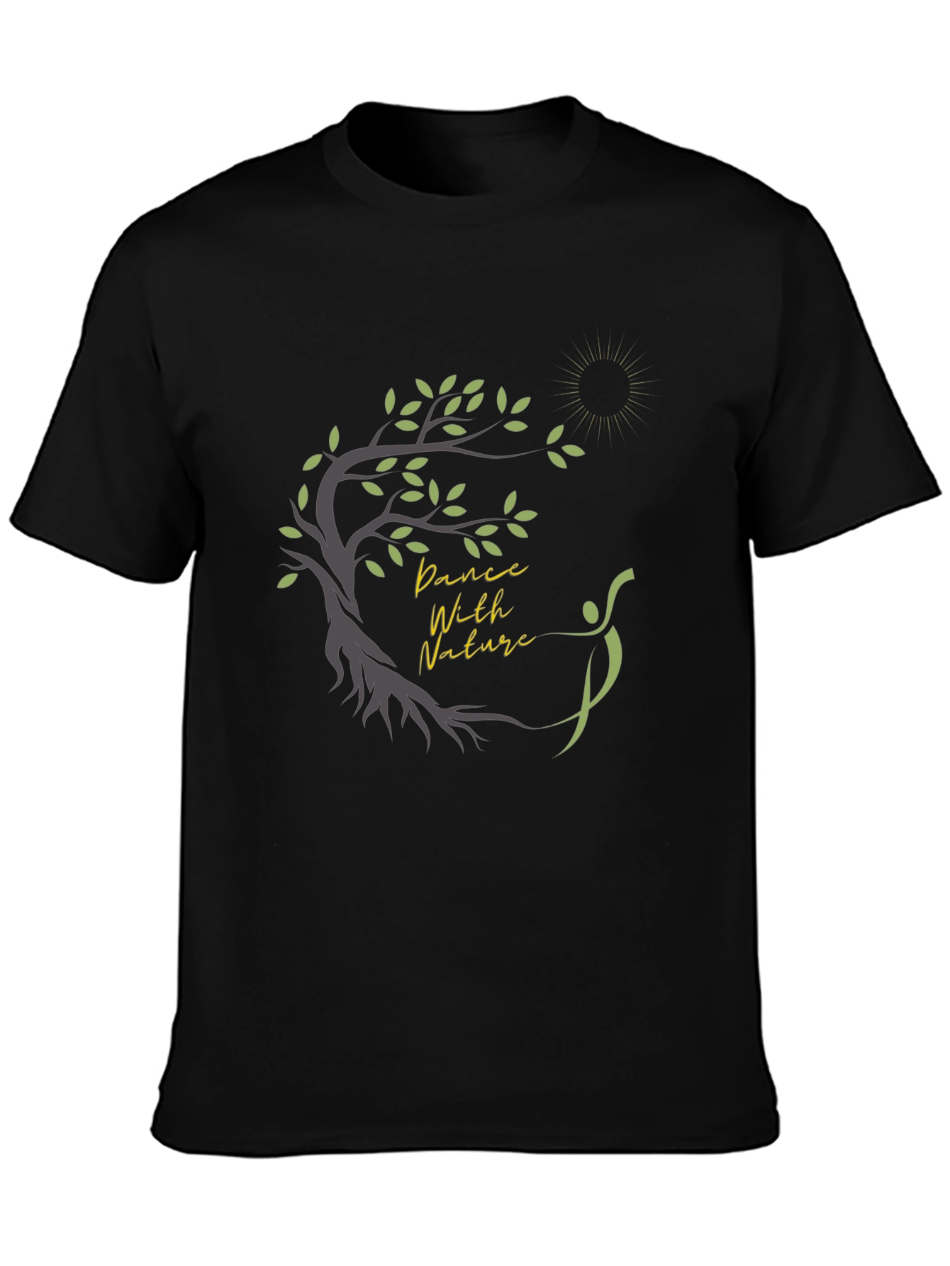 Black Dance with Nature Graphic T-Shirt view 3