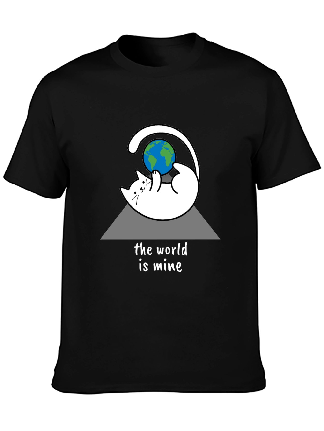 Black The World Is Mine Cat Graphic Tee - Black view 3