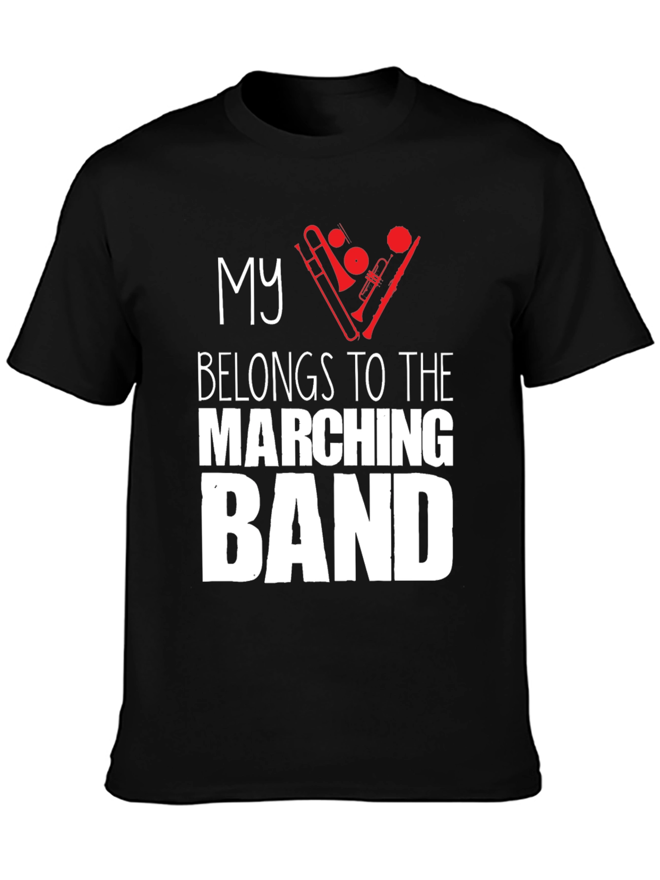 Black Marching Band T-Shirt - Black Music Lover Tee view 3