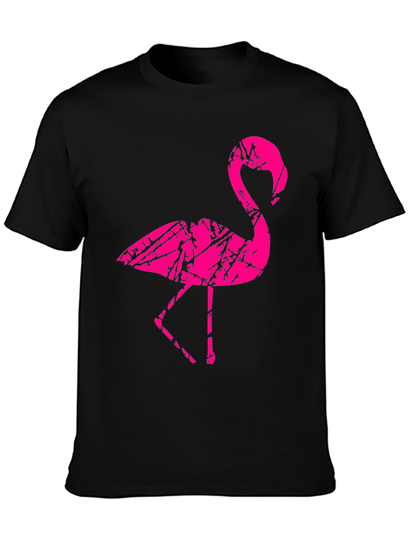 Black Men's Black Flamingo Graphic T-Shirt view 3