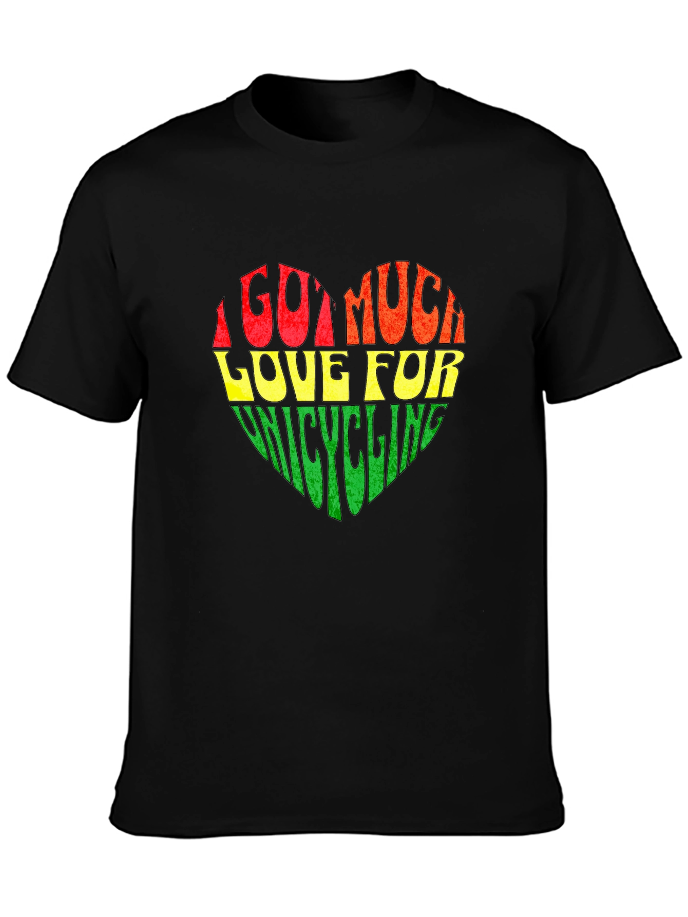 Black Unicycling Love Heart Graphic Tee view 3
