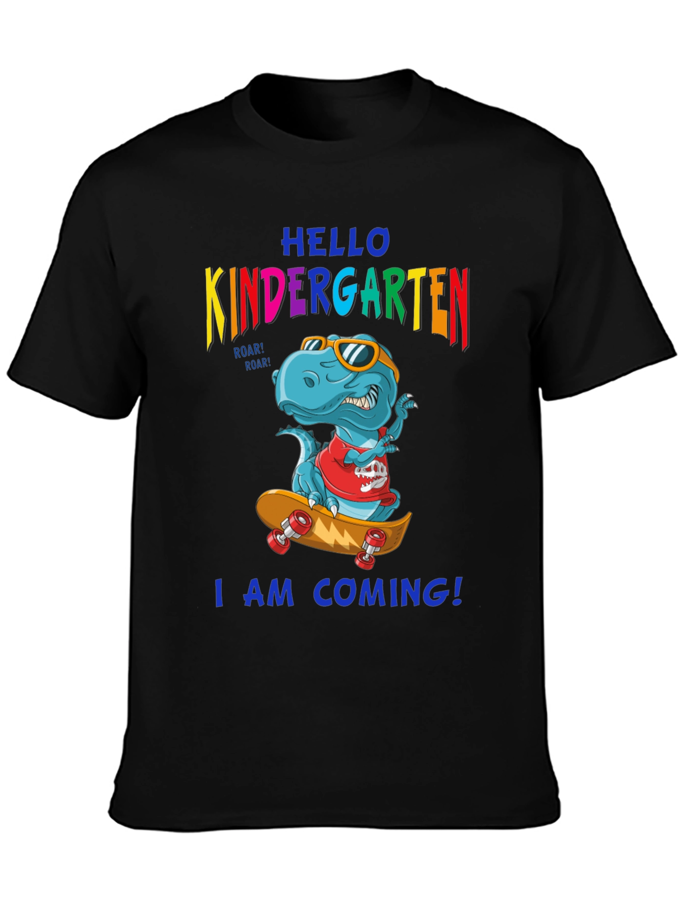 Black Kindergarten Dinosaur T-Shirt view 3