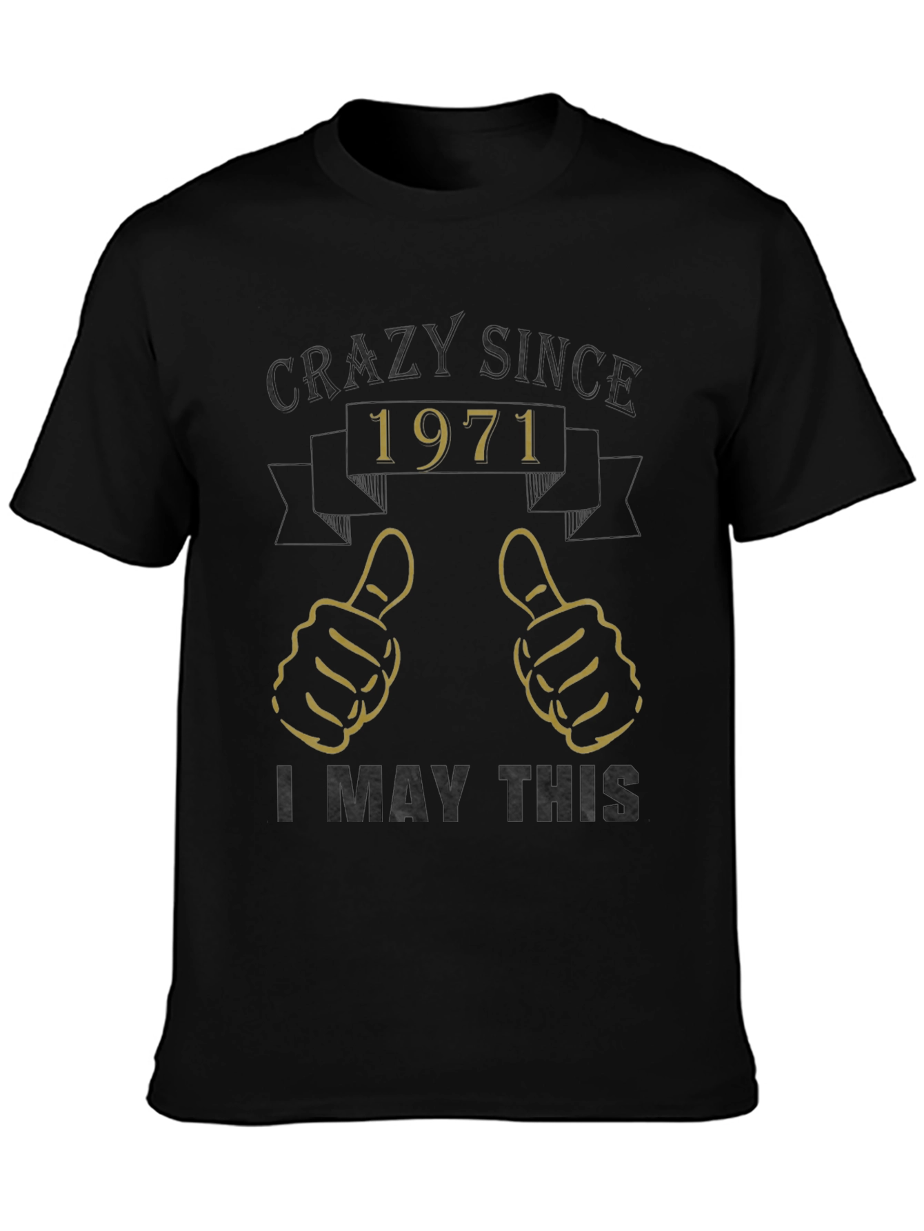 Black Crazy Since 1971 Graphic T-Shirt view 3