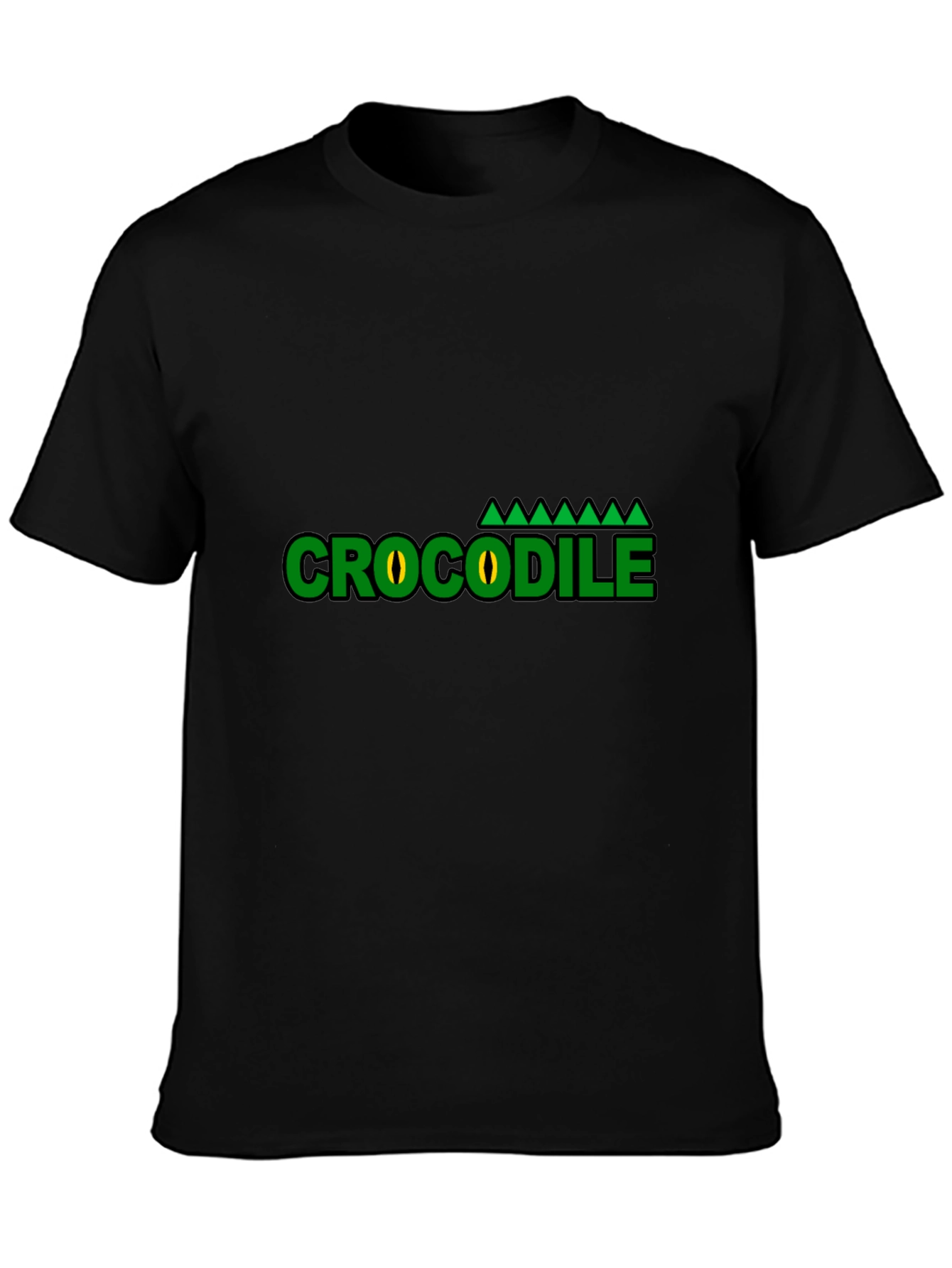 Black Crocodile Graphic T-Shirt - Green Eye Design view 3