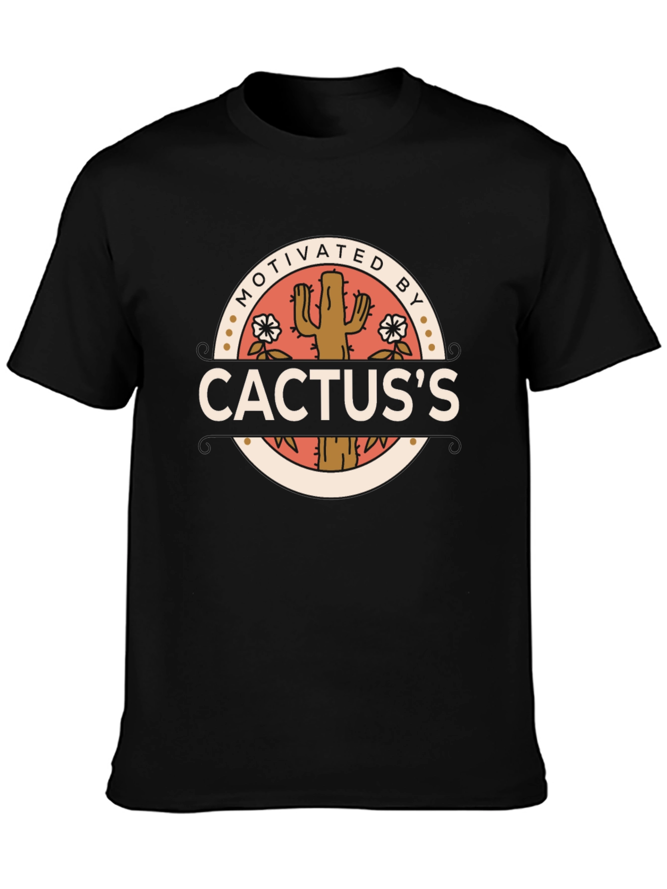 Black Motivated By Cactus Graphic Tee - Black view 3
