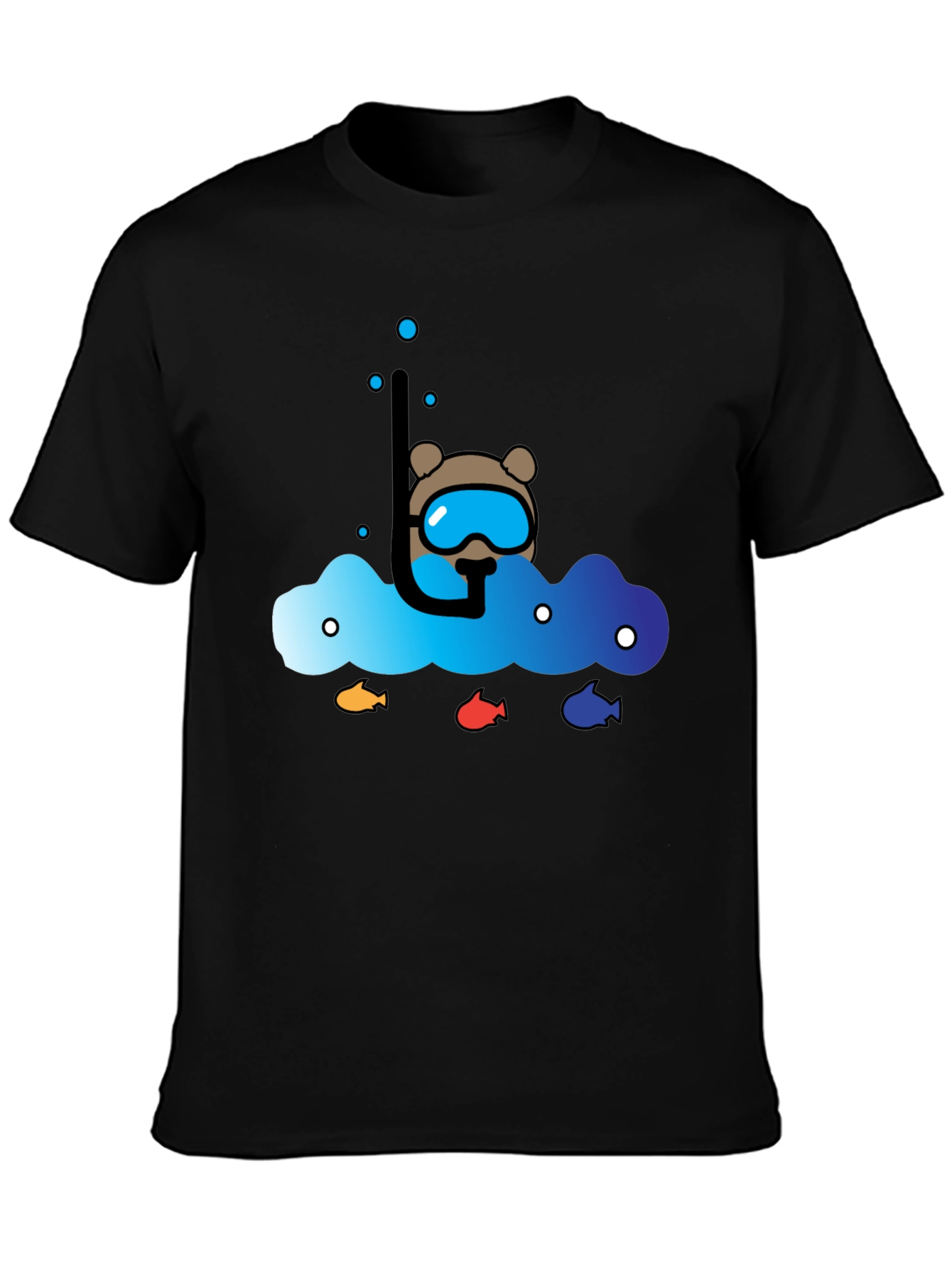 Black Scuba Bear Graphic Tee - Dive into Style! view 3