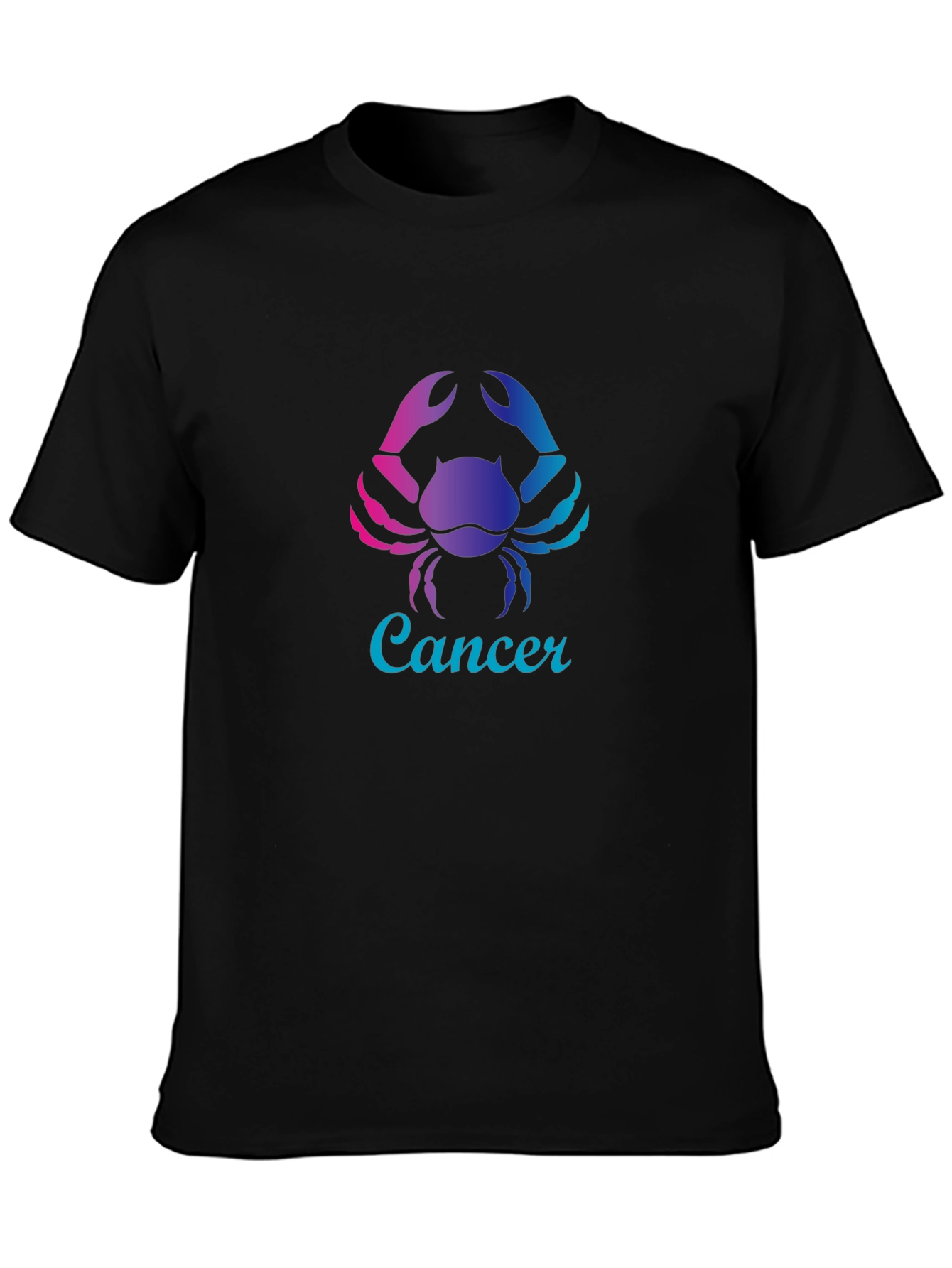 Black Cancer Zodiac T-Shirt - Gradient Crab Design view 3