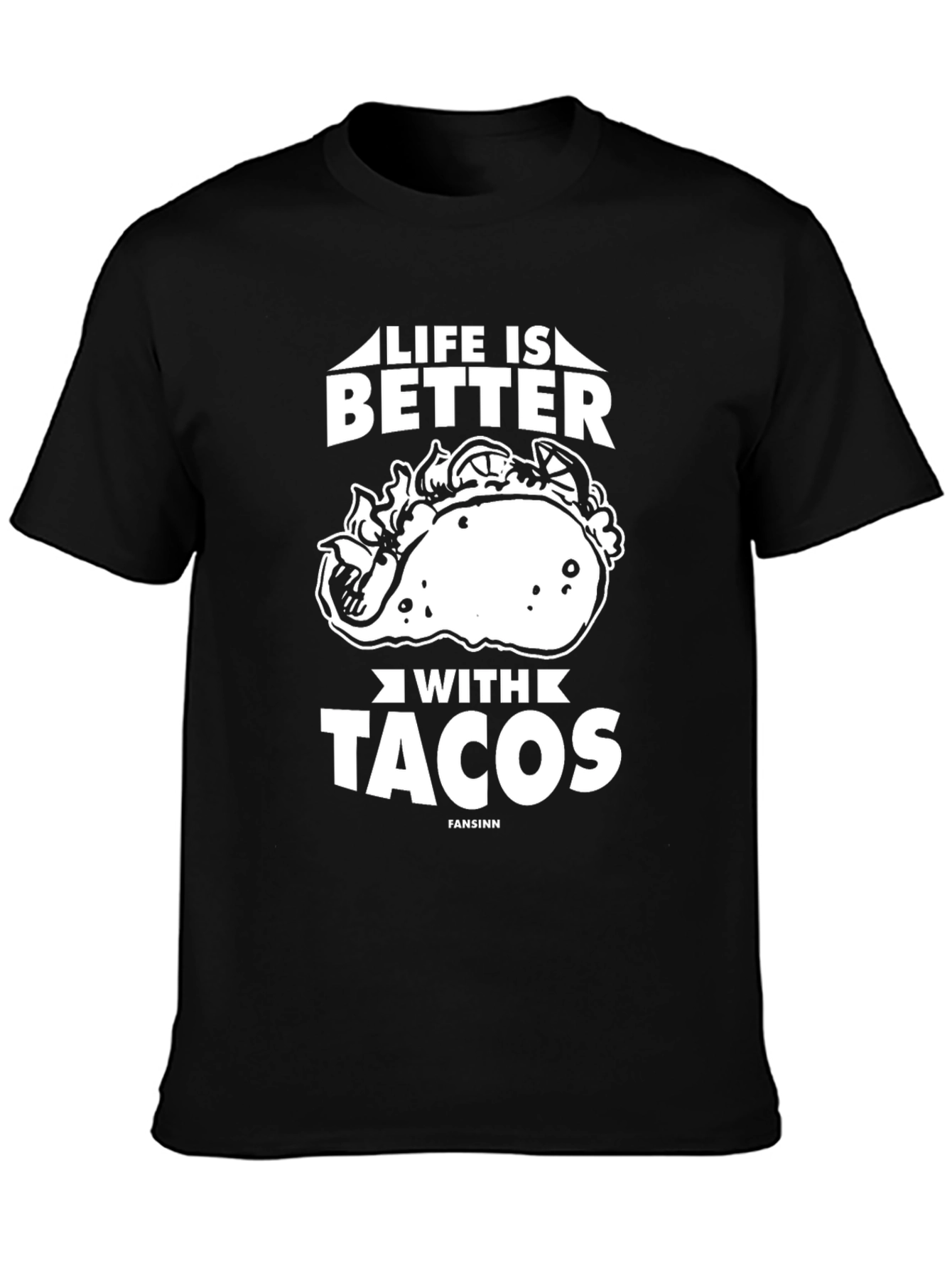 Black Life Is Better With Tacos T-Shirt view 3