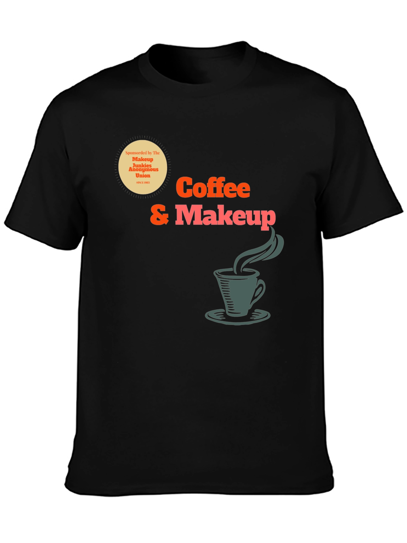 Black Coffee & Makeup T-Shirt view 3