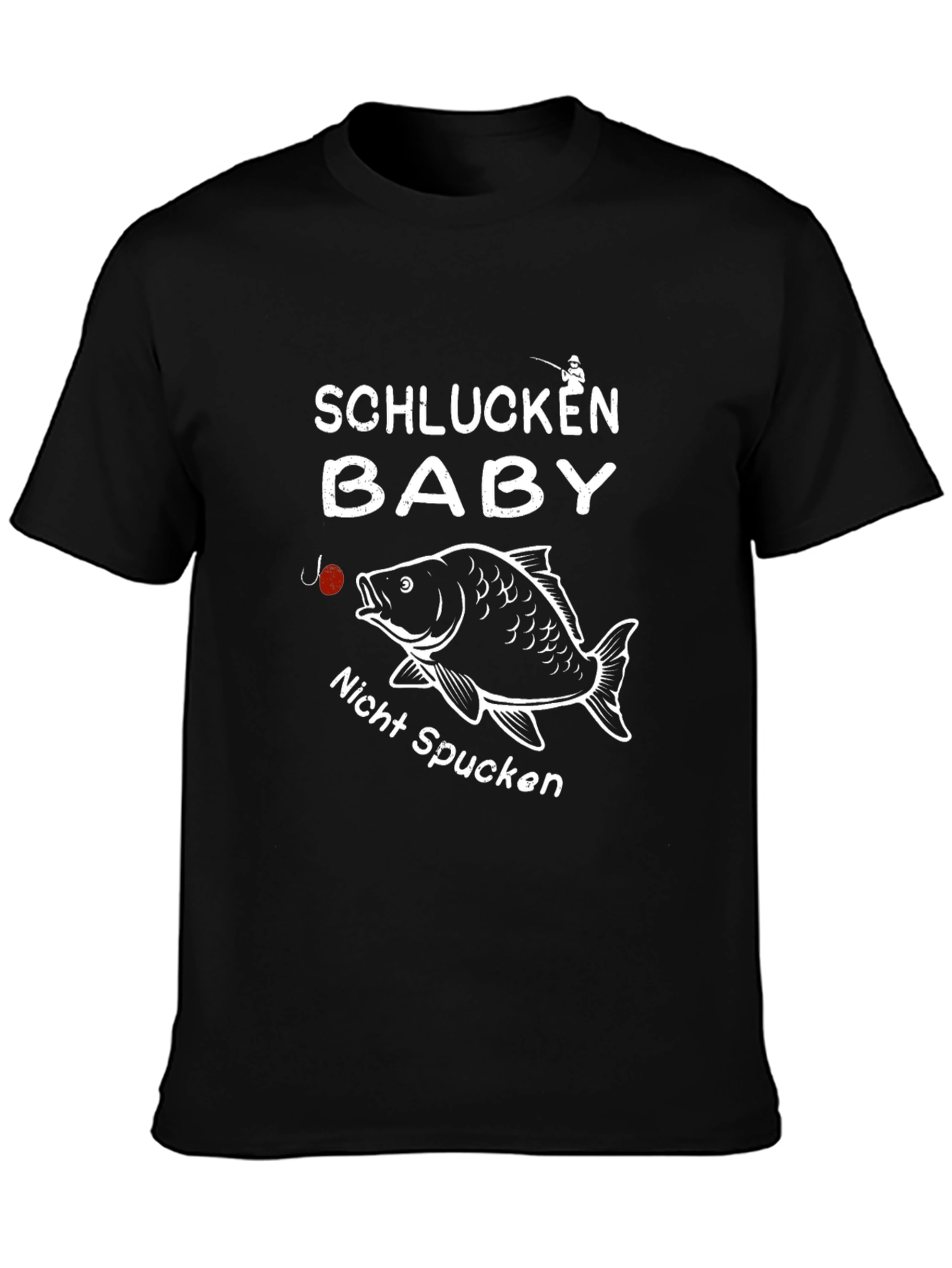 Black Schlucken Baby T-Shirt Fishing Humor view 3