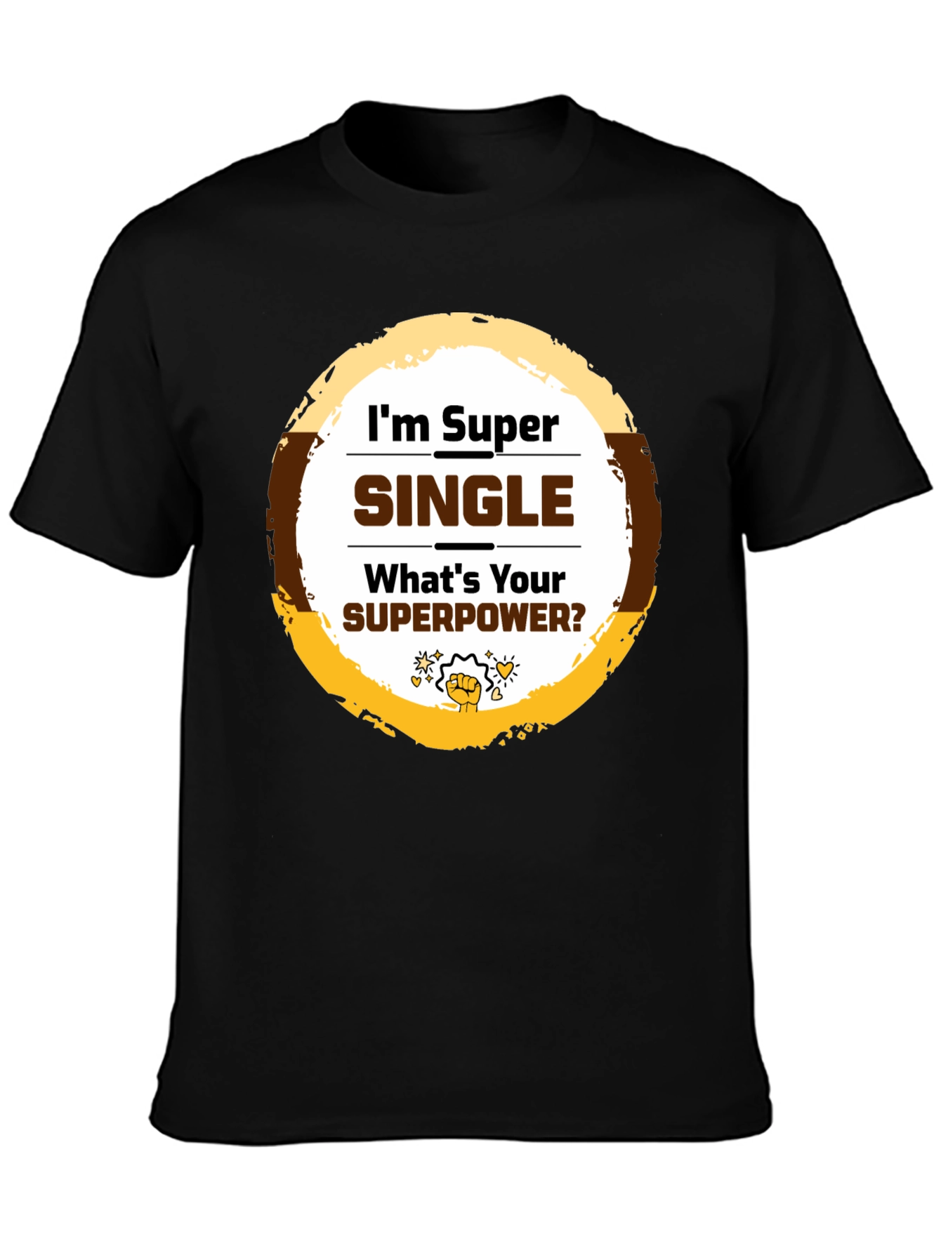 Black Super Single T-Shirt - Novelty Graphic Tee view 3