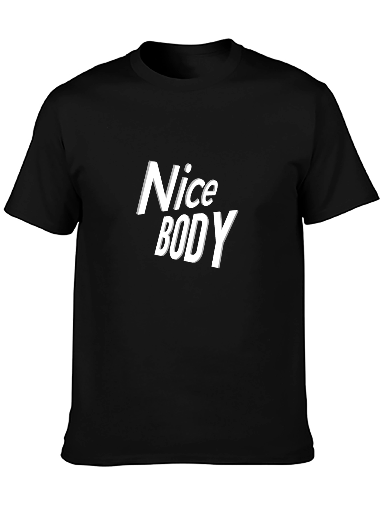 Black Nice Body Graphic Tee - Trendy T-Shirt view 3