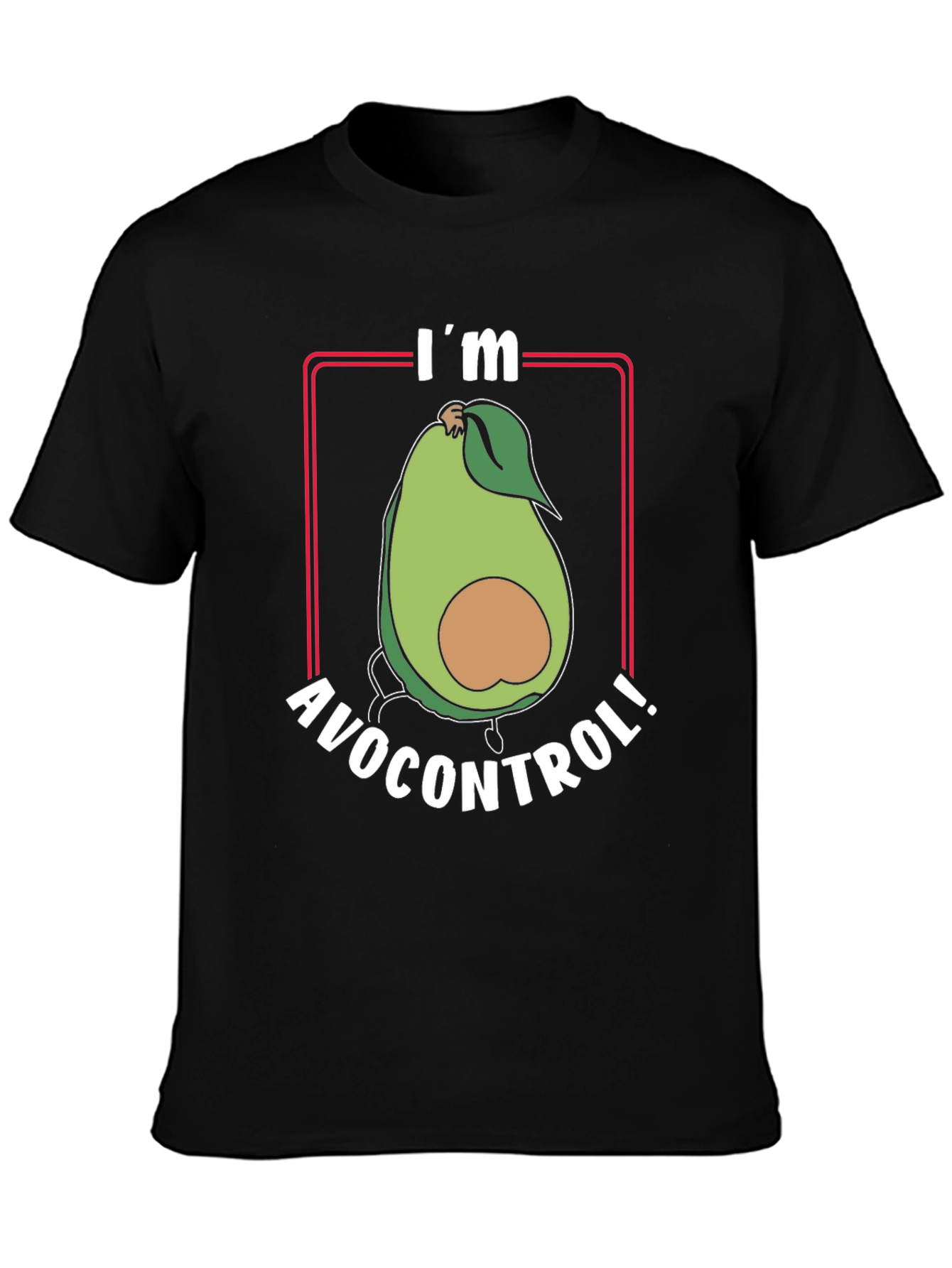 Black I'm Avocontrol T-Shirt - Funny Avocado Pun Tee view 3