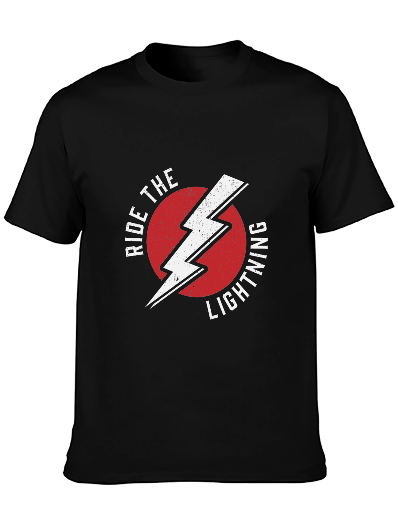 Black Ride The Lightning Graphic Tee - Black Cotton T-Shirt view 3