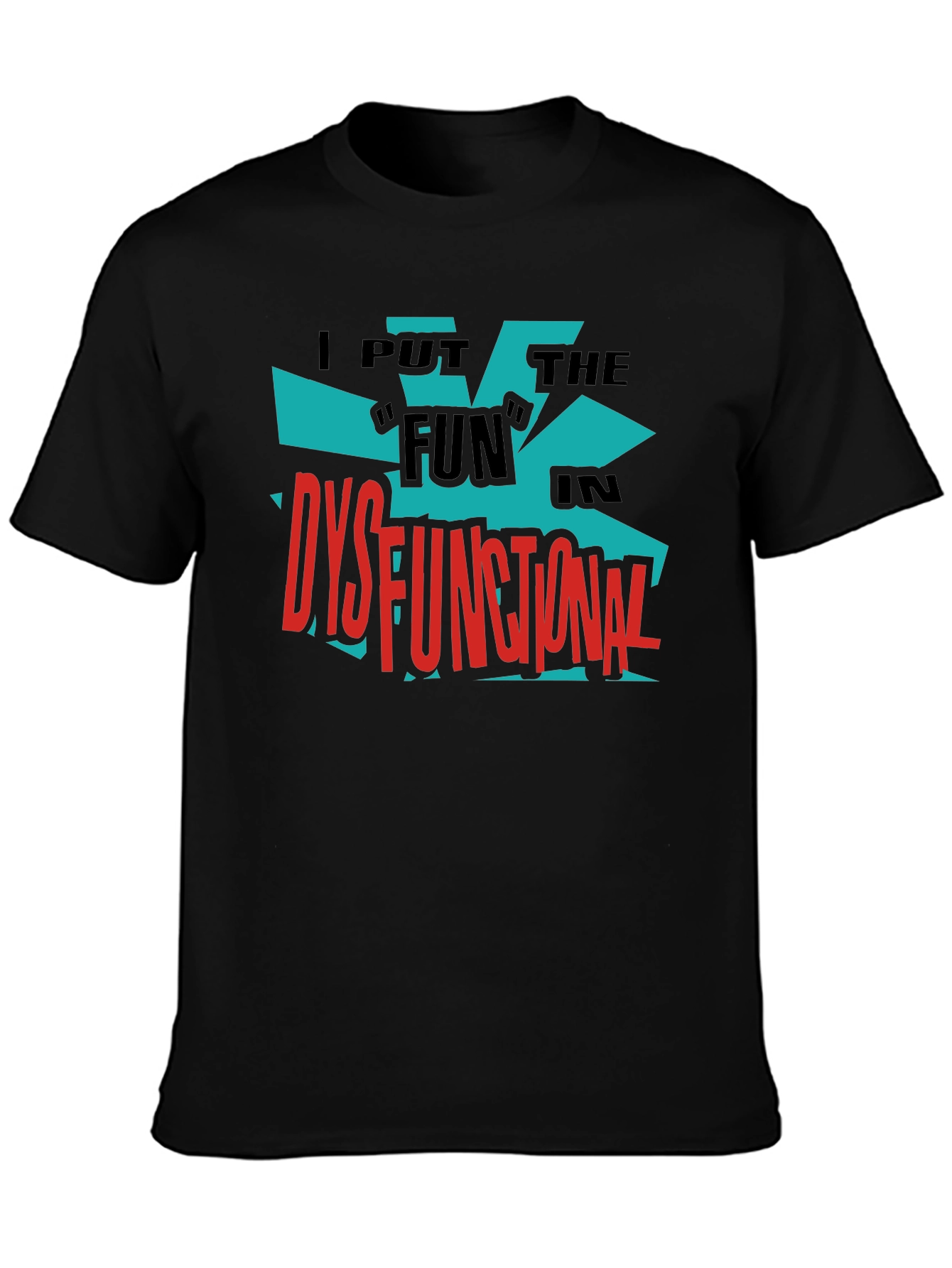 Black Dysfunctional Fun Graphic Tee - Bold Black Shirt view 3