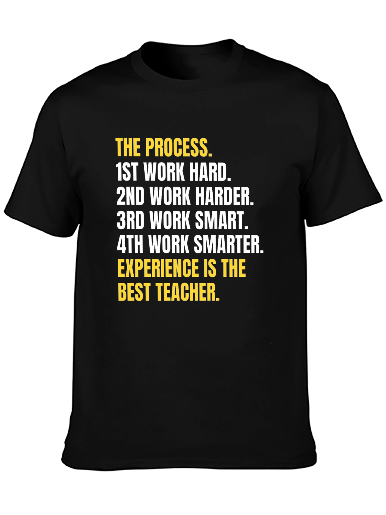 Black Motivational 'The Process' Graphic Tee view 3