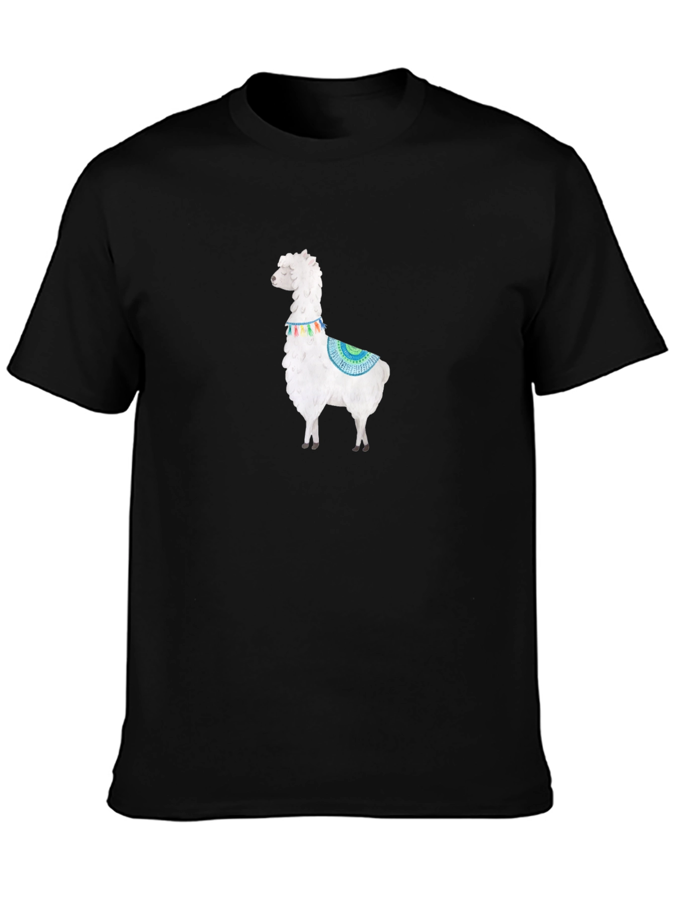 Black Llama Graphic Tee - Soft Cotton Black T-Shirt view 3