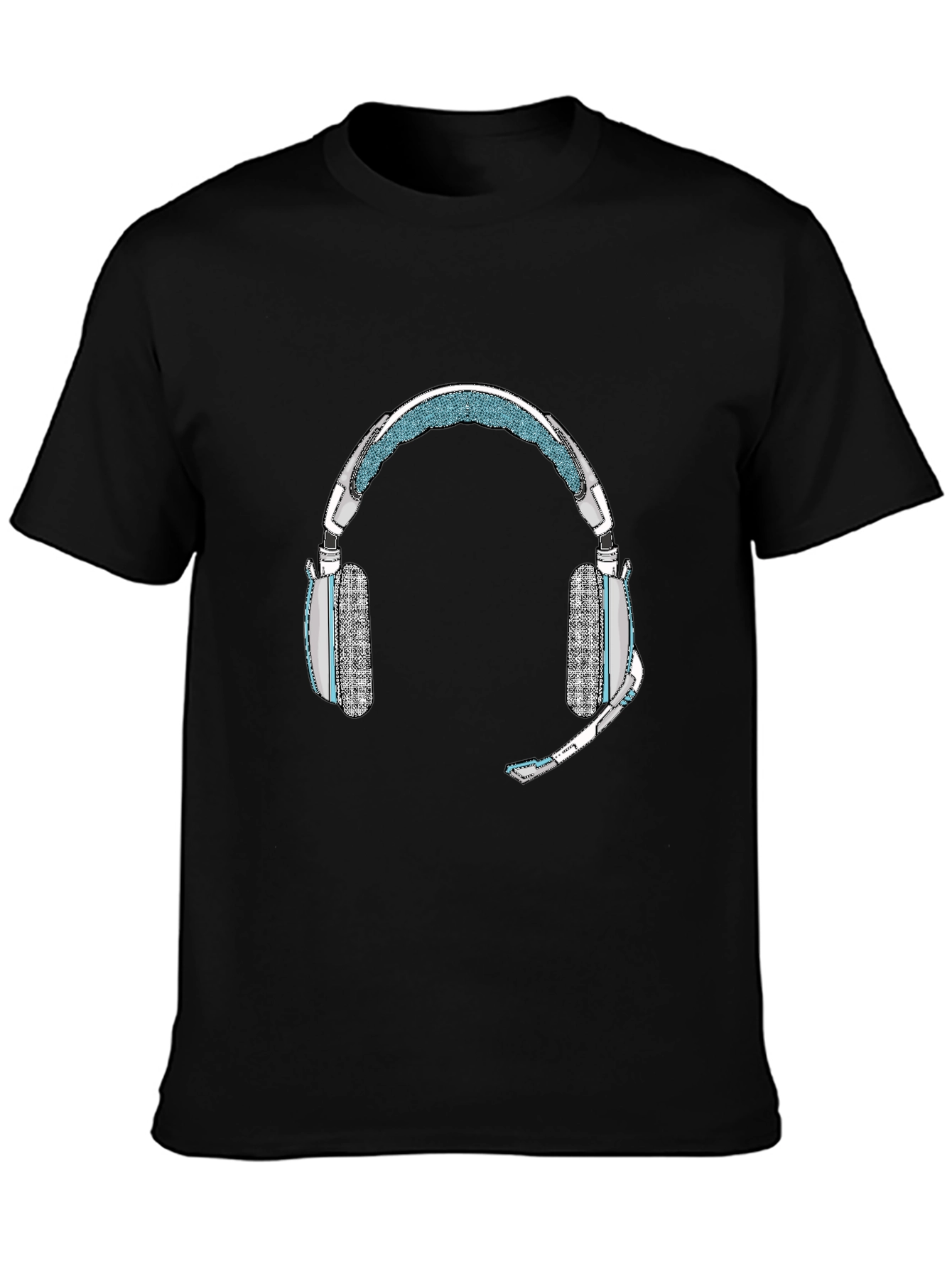 Black Gaming Headset T-Shirt - Gamer Style view 3