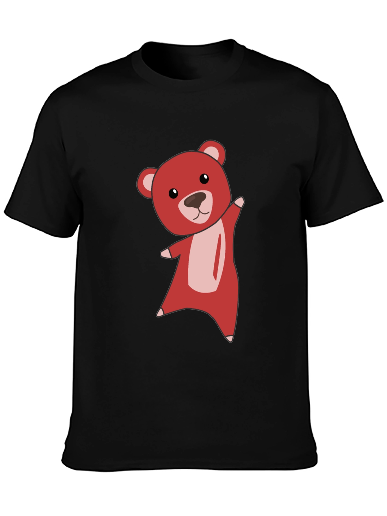 Black Cute Bear Graphic Tee - Soft Black T-Shirt view 3