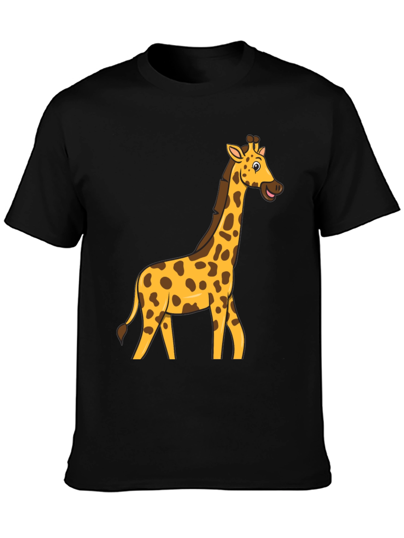 Black Giraffe Graphic T-Shirt - Fun Cartoon Tee view 3