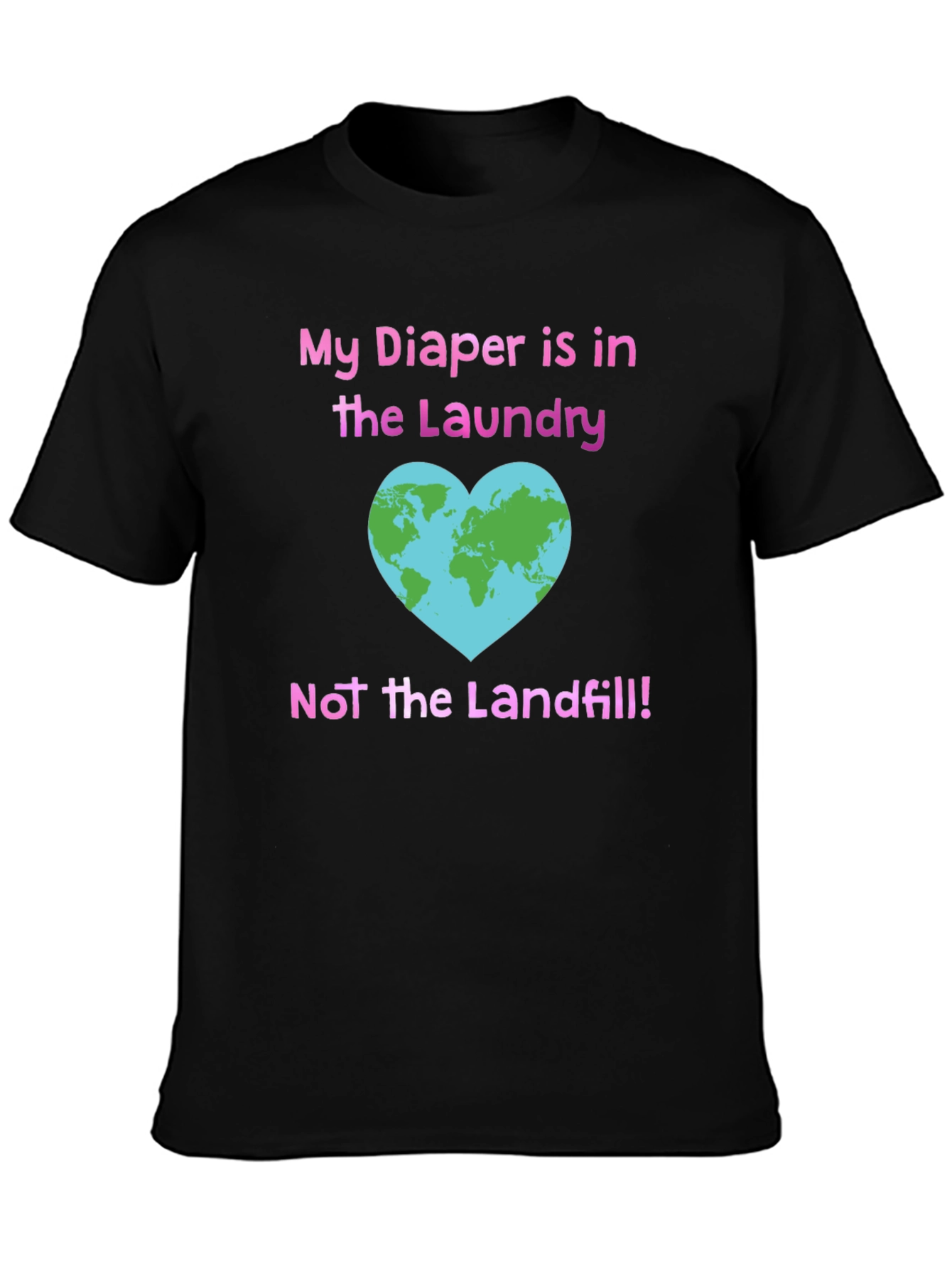 Black Eco-Friendly Diaper Laundry T-Shirt view 3