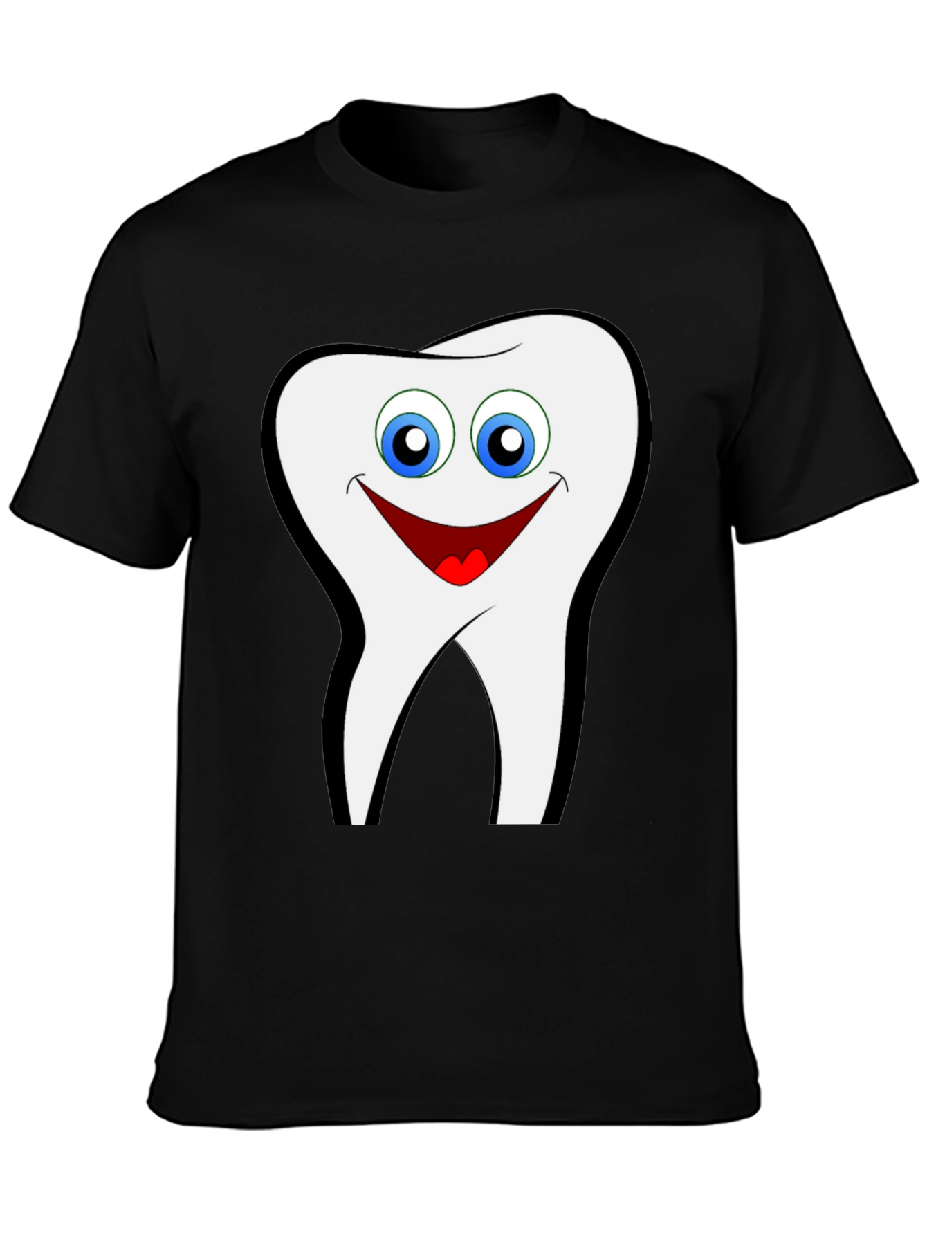 Black Smiling Tooth Graphic T-Shirt - Black Cotton Tee view 3