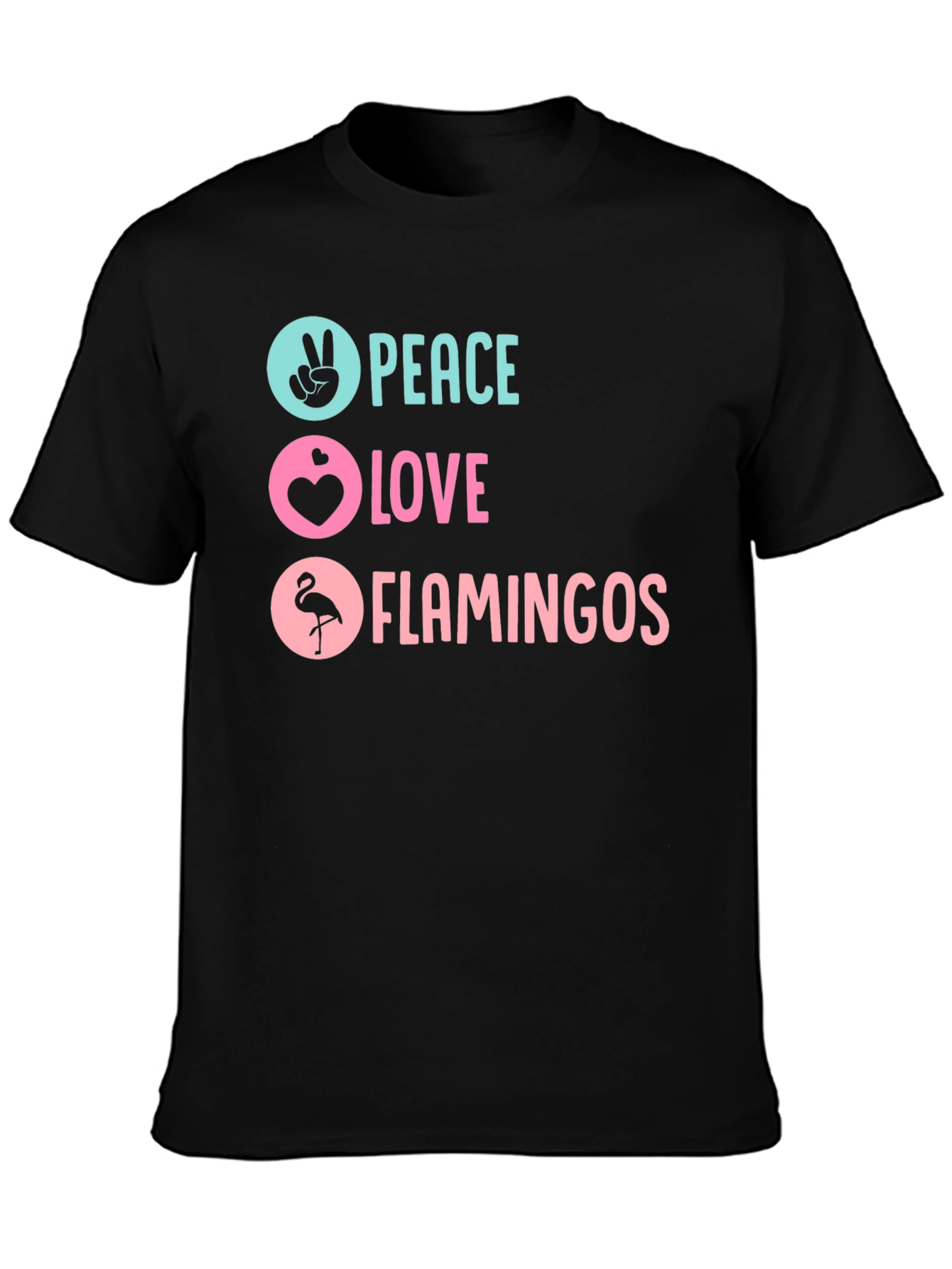 Peace Love Flamingos Graphic T-Shirt - 3