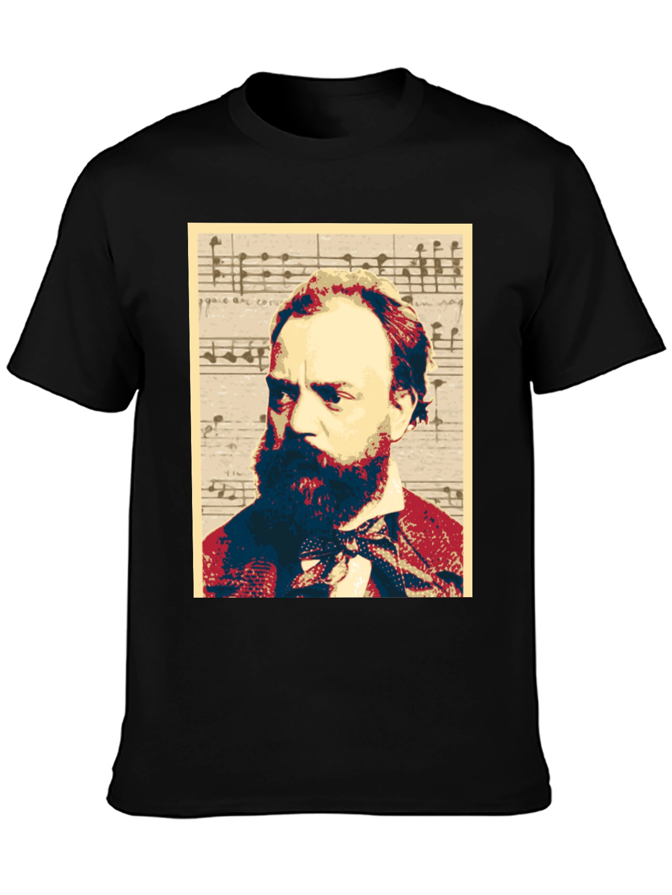 Black Musical Composer Portrait Graphic Tee view 3