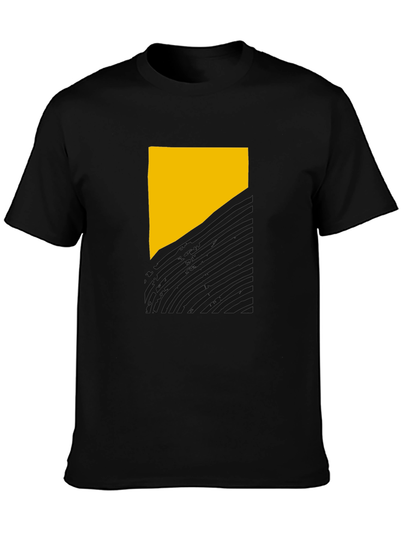 Black Abstract Geometric T-Shirt view 3