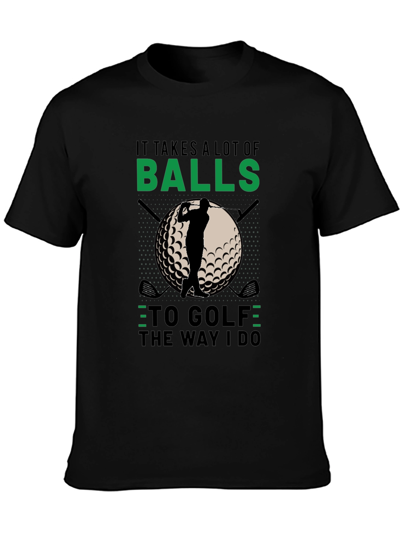 Black Golf Balls T-Shirt view 3