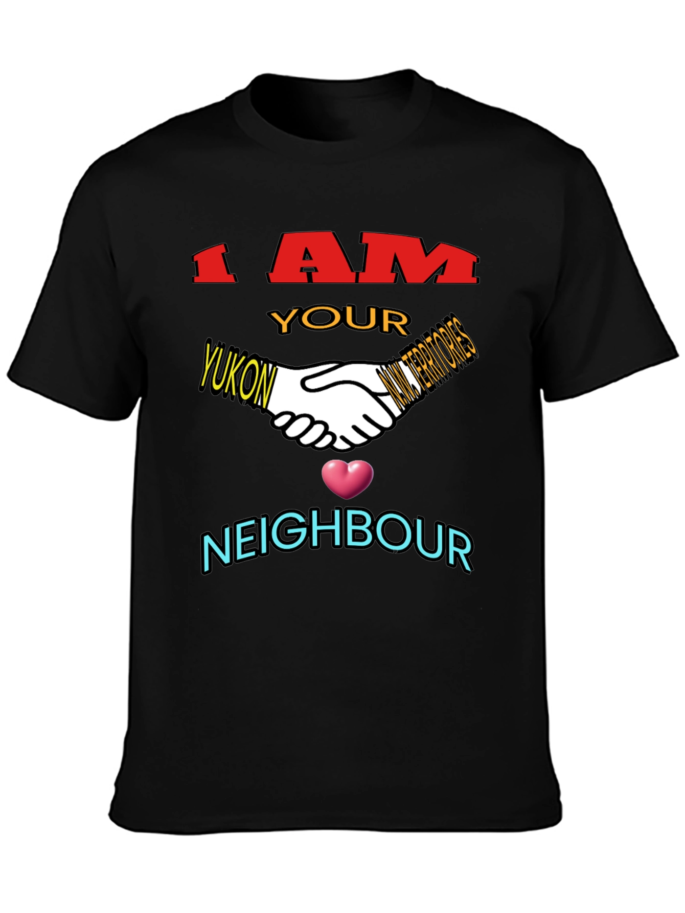 Black Yukon Neighbour T-Shirt - Unisex Graphic Tee view 3