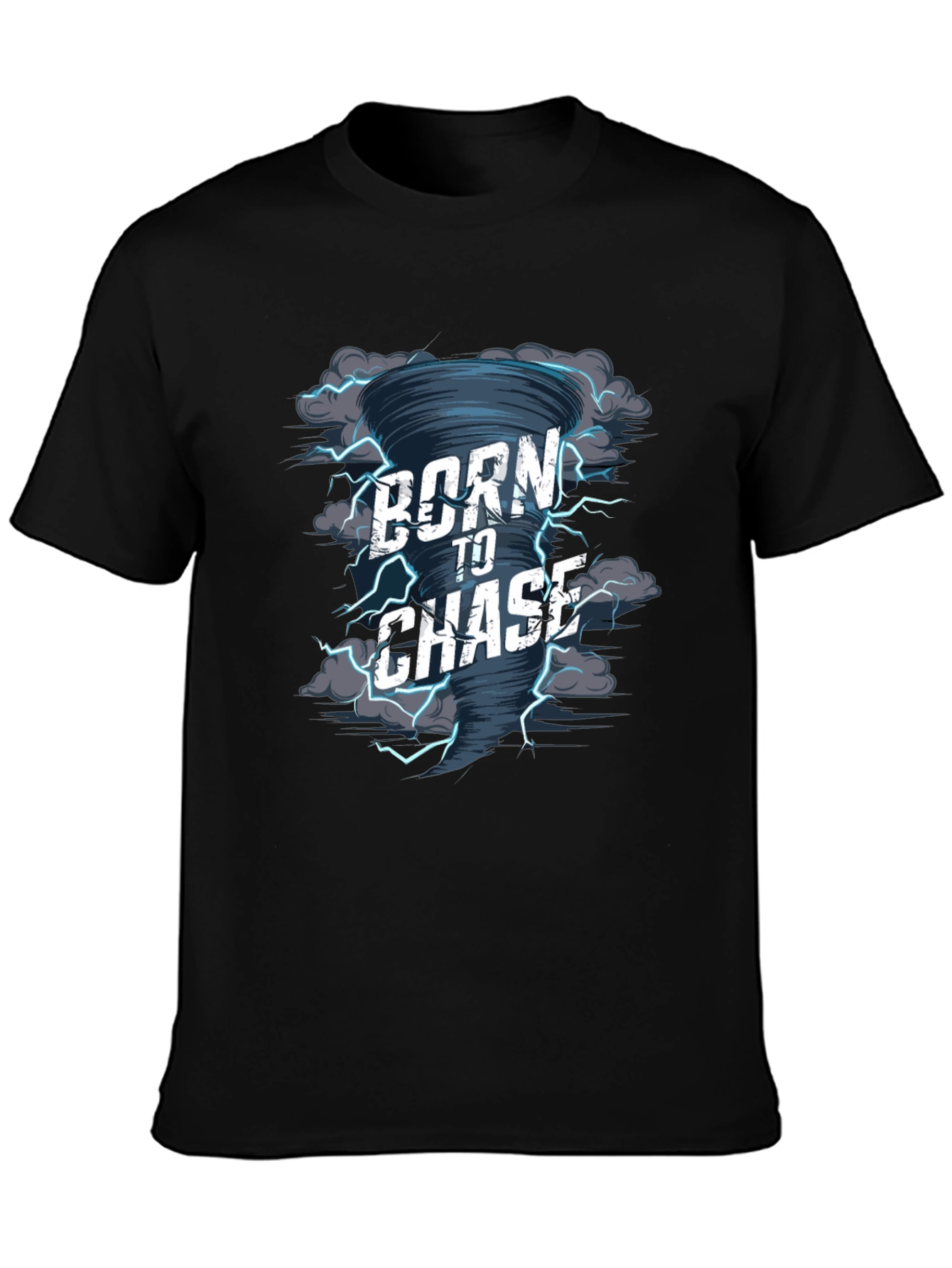 Black Born to Chase Tornado Graphic T-Shirt view 3