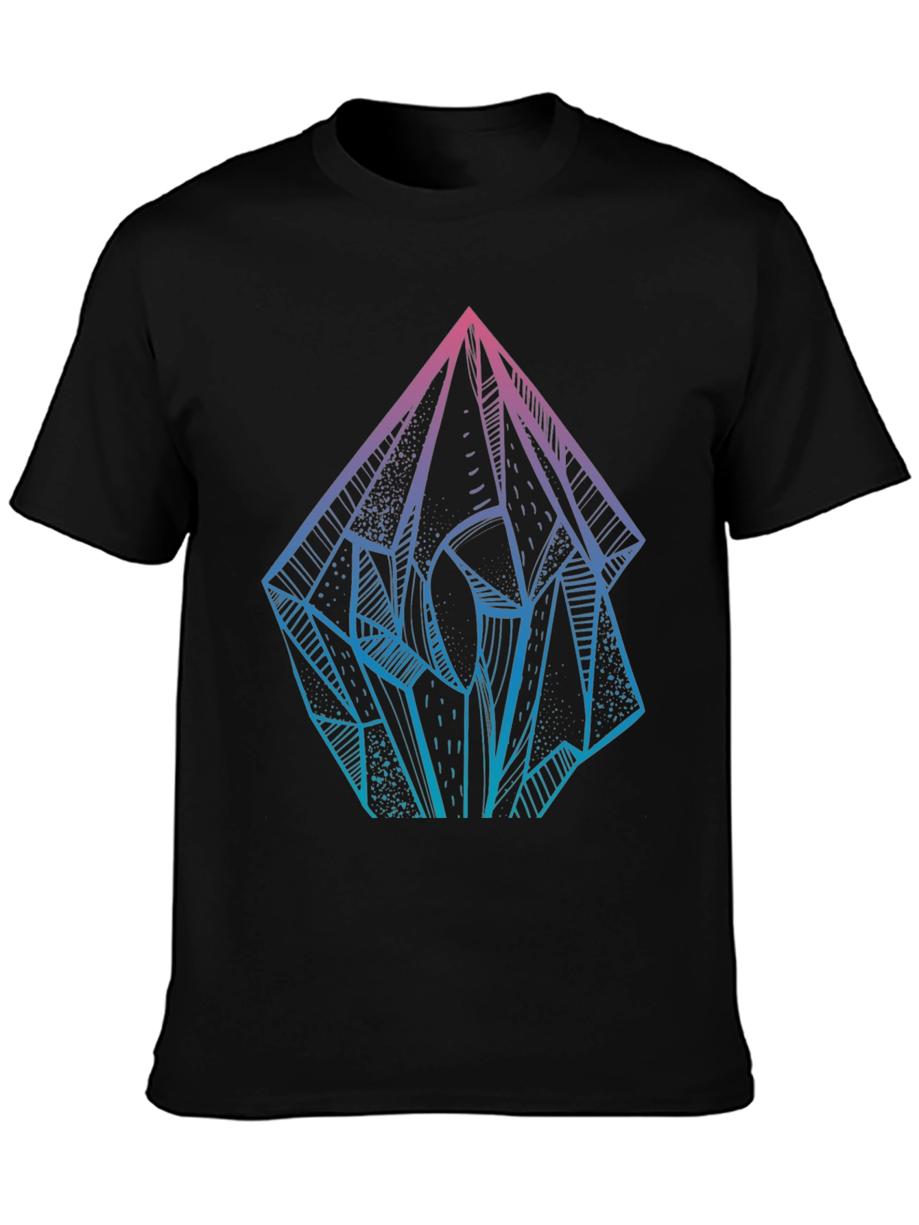 Black Crystal Prism Graphic Tee - Mens Black T-Shirt view 3