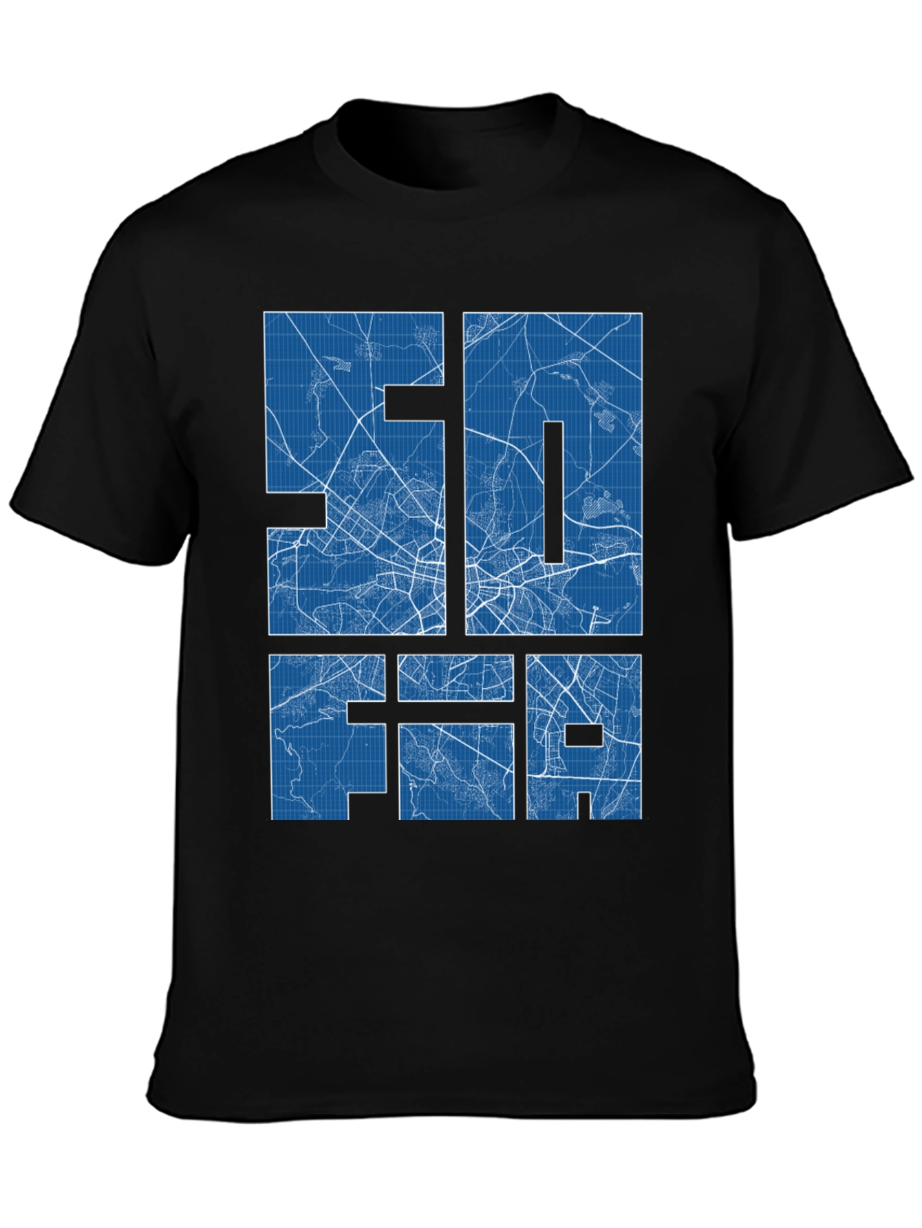 Black Sofia Blueprint Graphic T-Shirt view 3