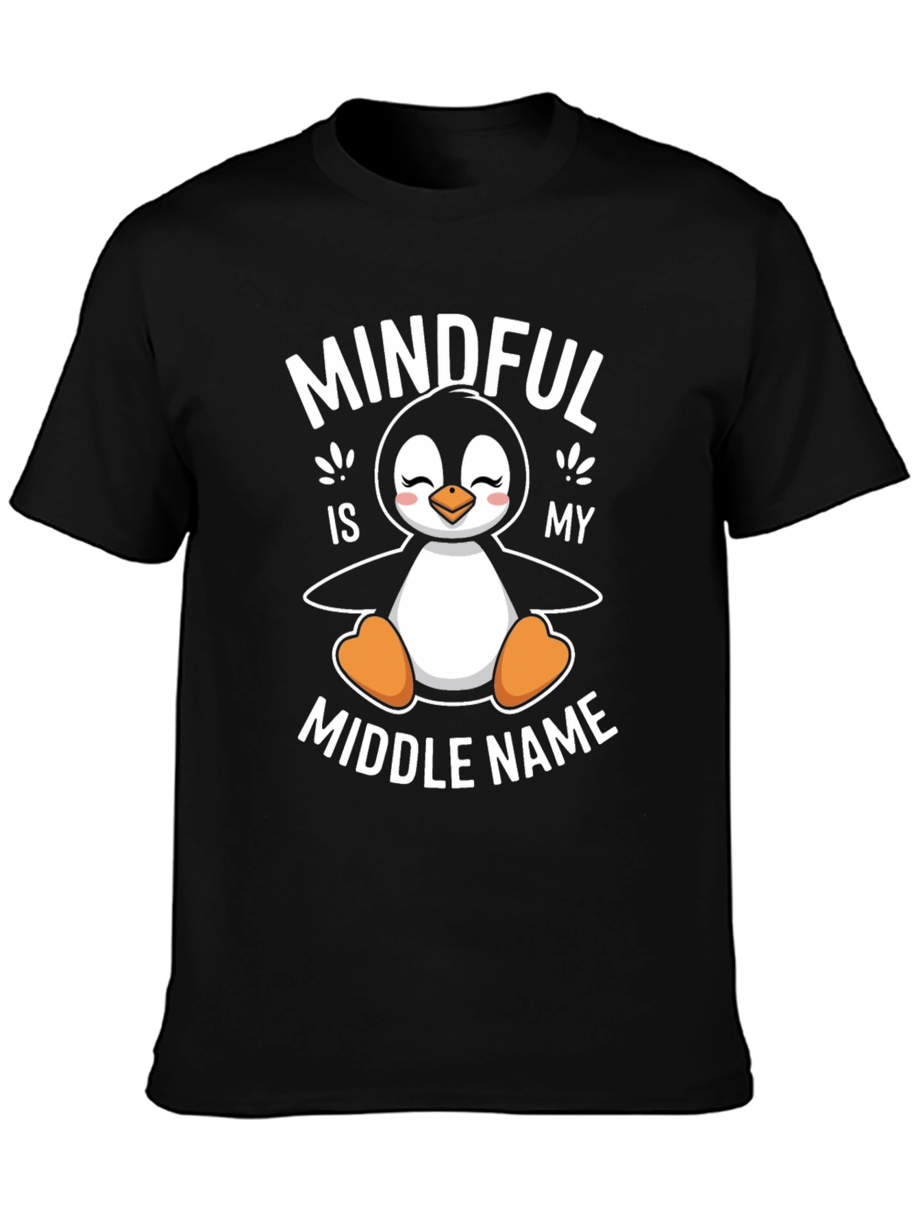Black Mindful Penguin T-Shirt view 3