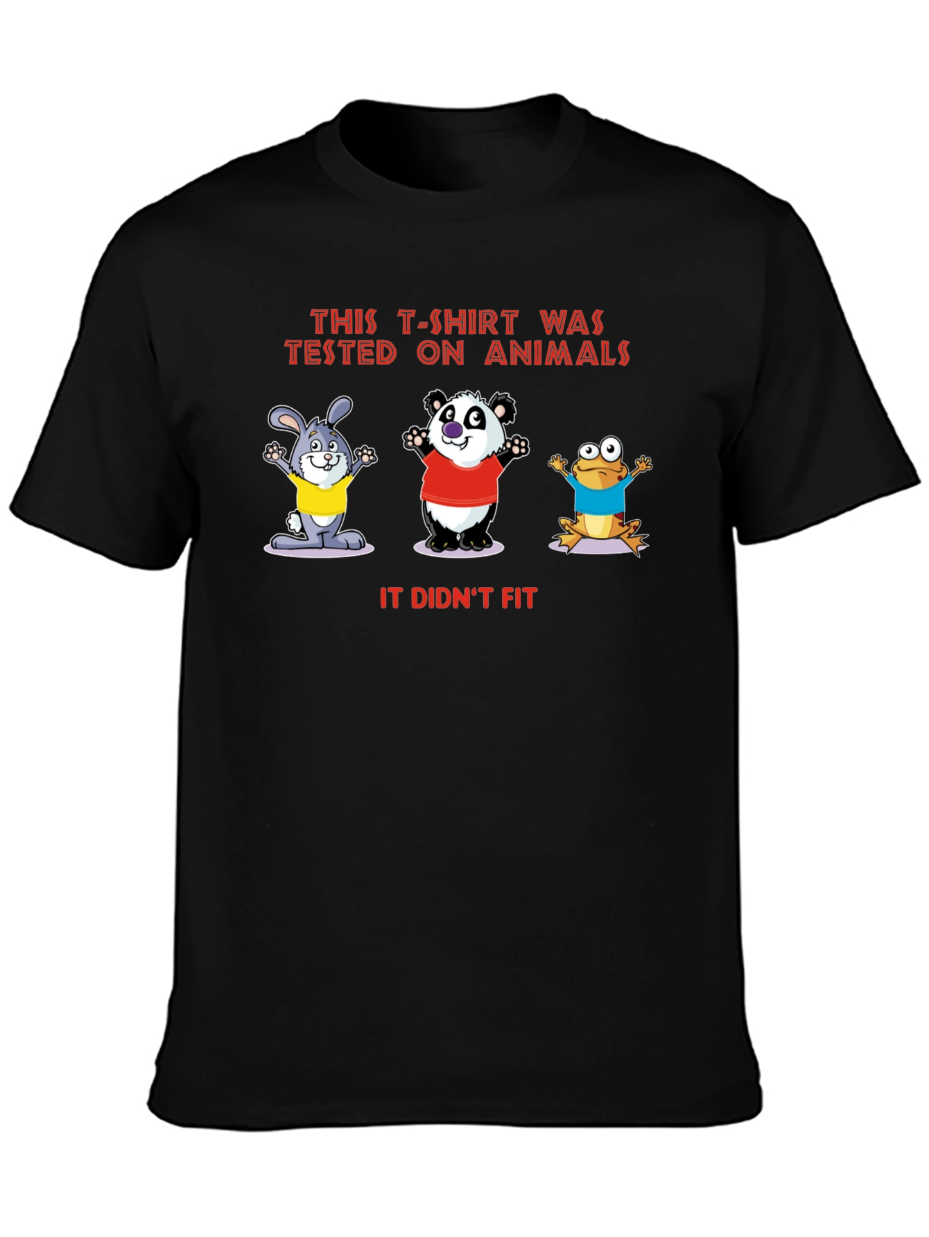 Black Animal Tested T-Shirt: Humorous Graphic Tee view 3