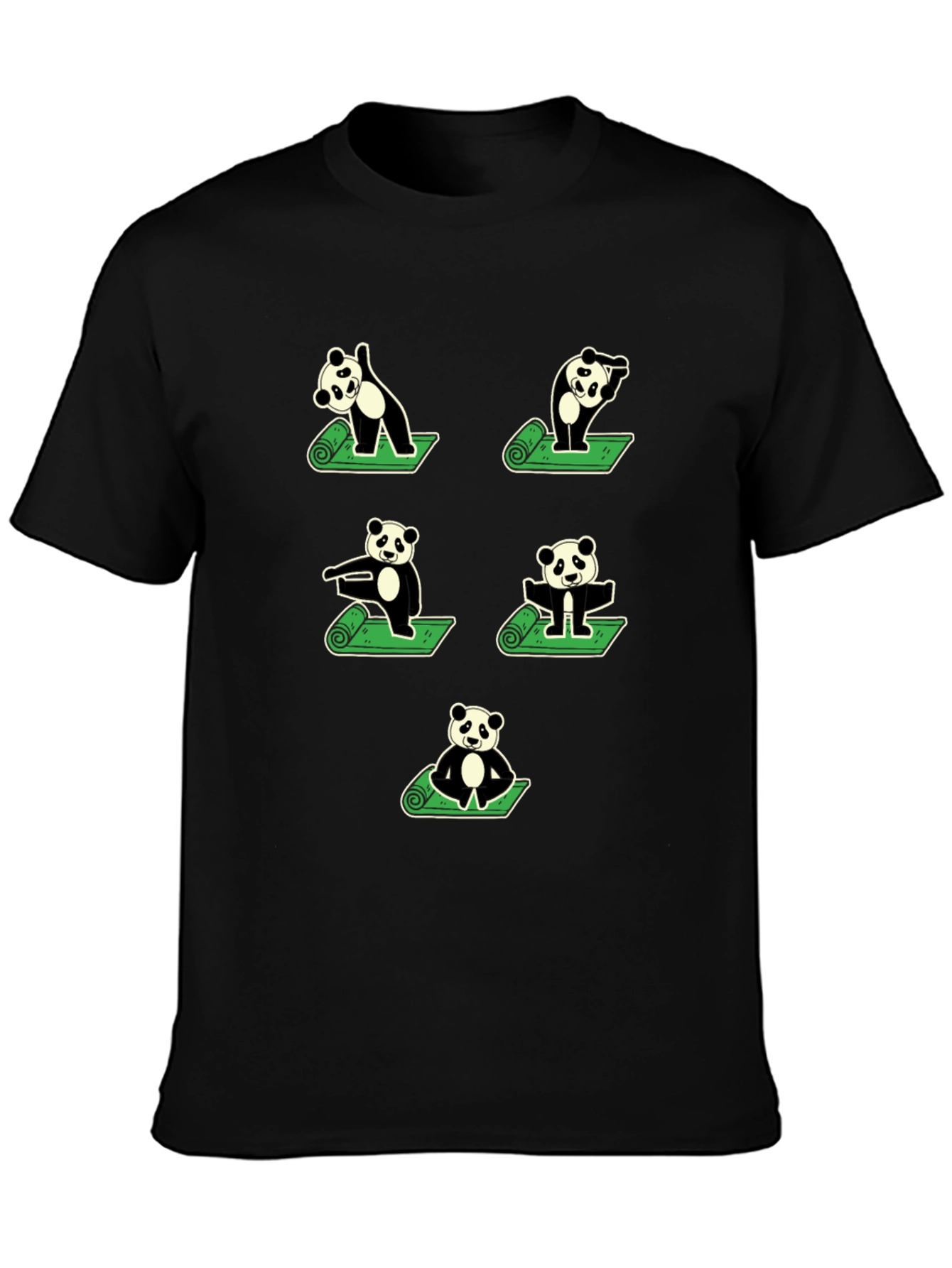 Black Yoga Panda T-Shirt view 3